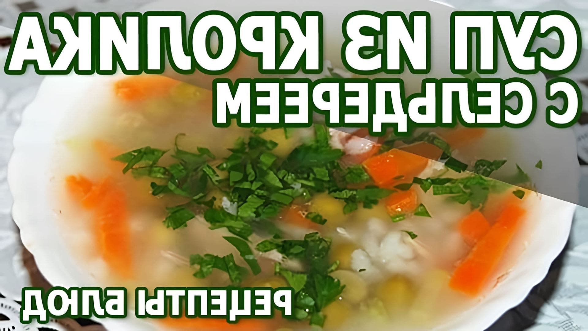 В данном видео рассказывается о рецепте приготовления супа из кролика с сельдереем