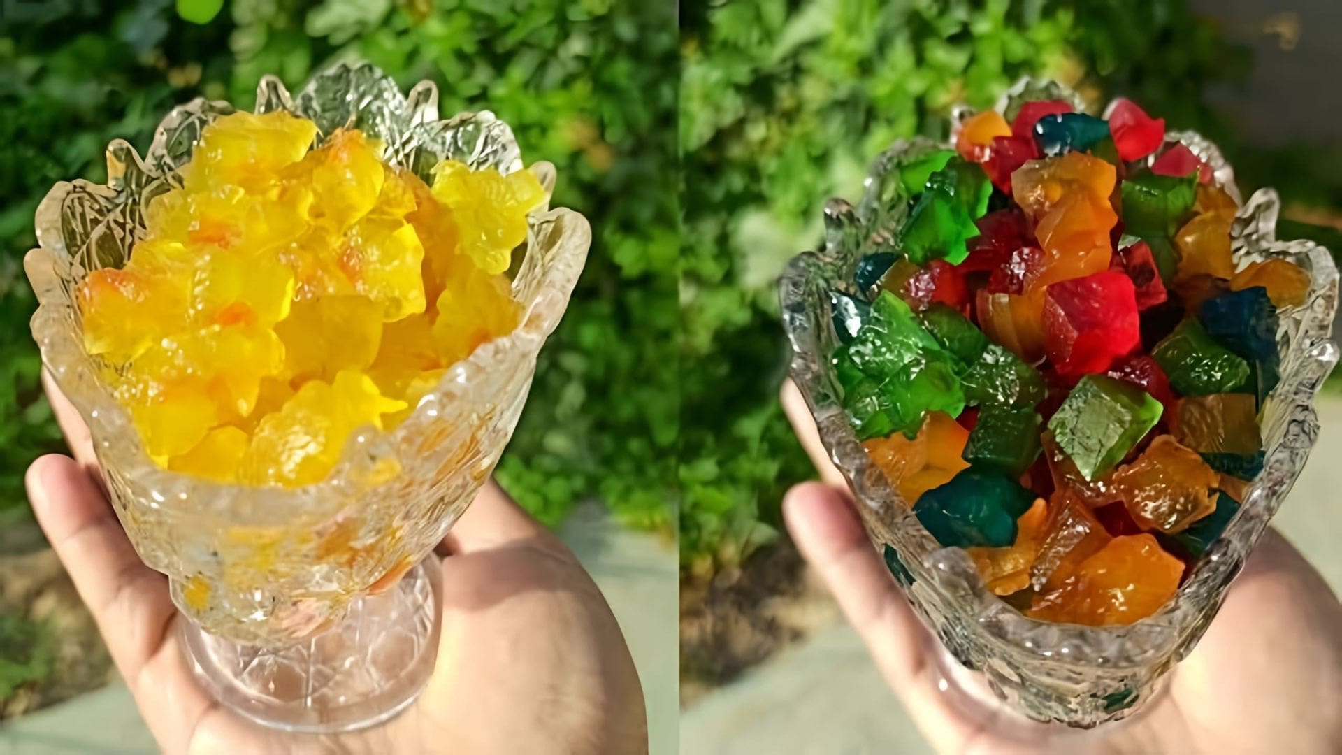 В этом видео-ролике мы увидим процесс приготовления сладких разноцветных цукатов из арбузных корок