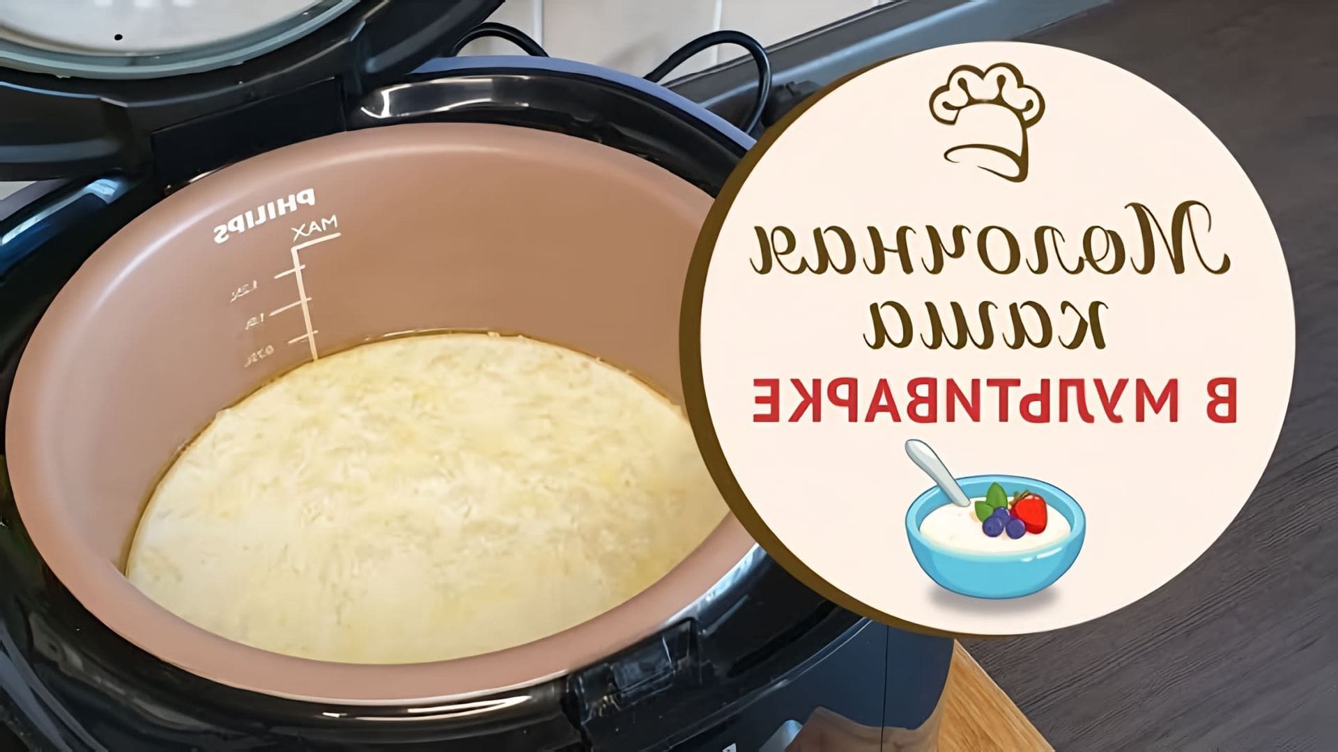 В данном видео демонстрируется процесс приготовления молочной рисовой каши в мультиварке