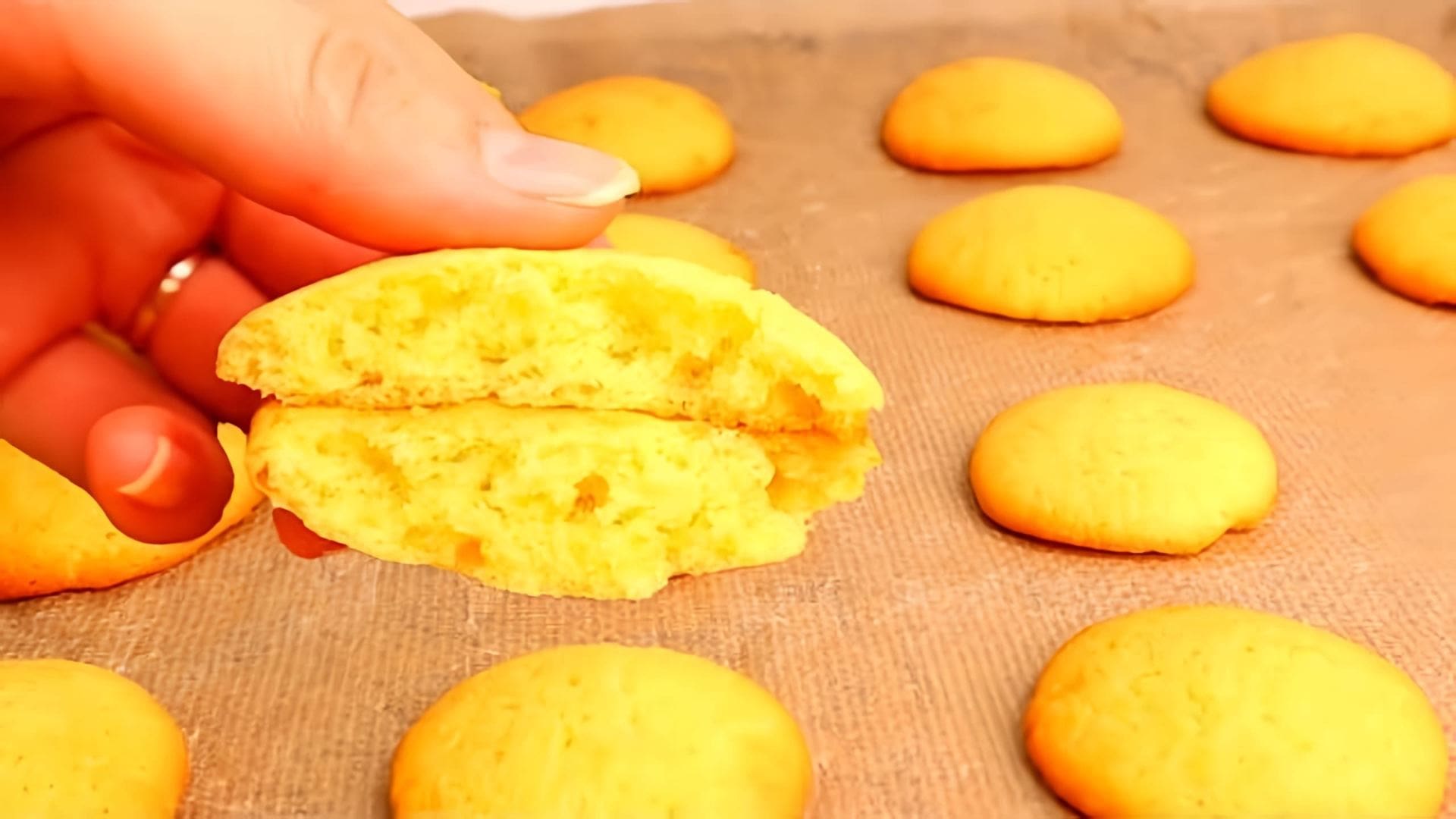 В этом видео демонстрируется рецепт лимонного печенья на желтках