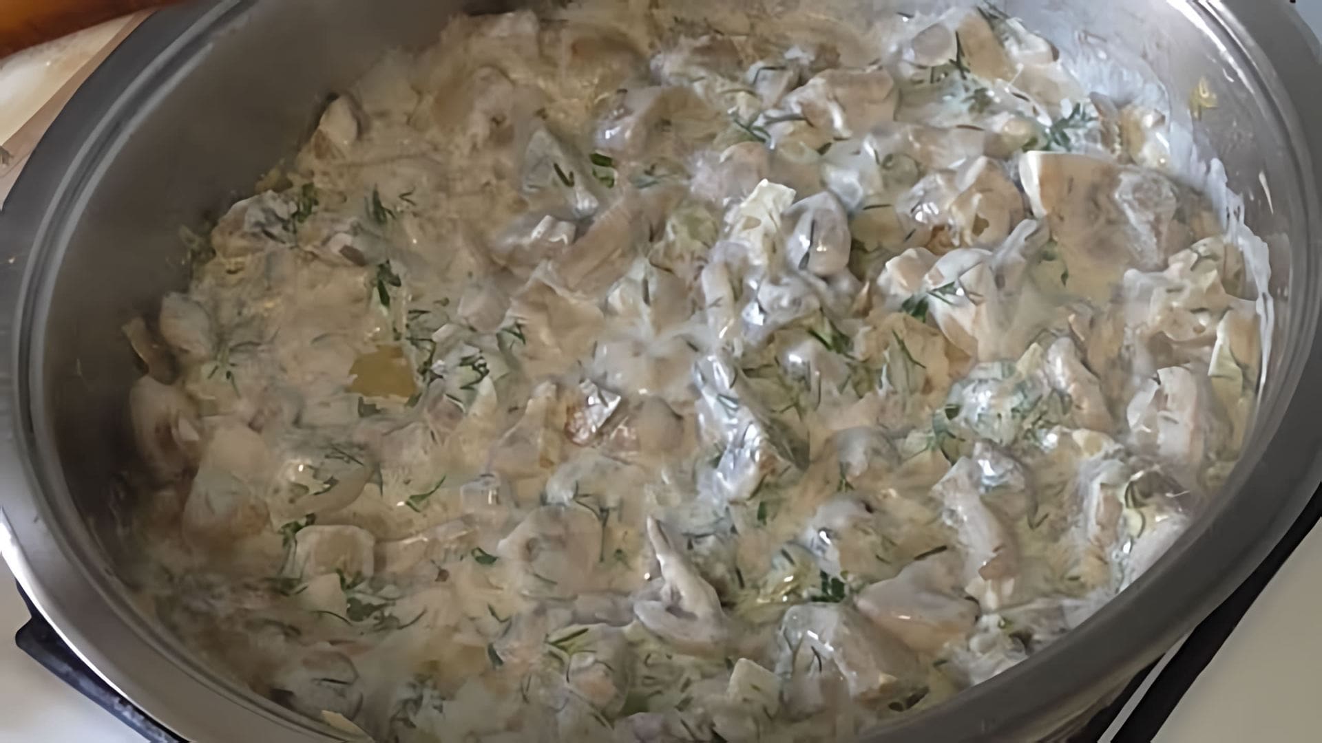 Видео рецепт приготовления грибов в сметане