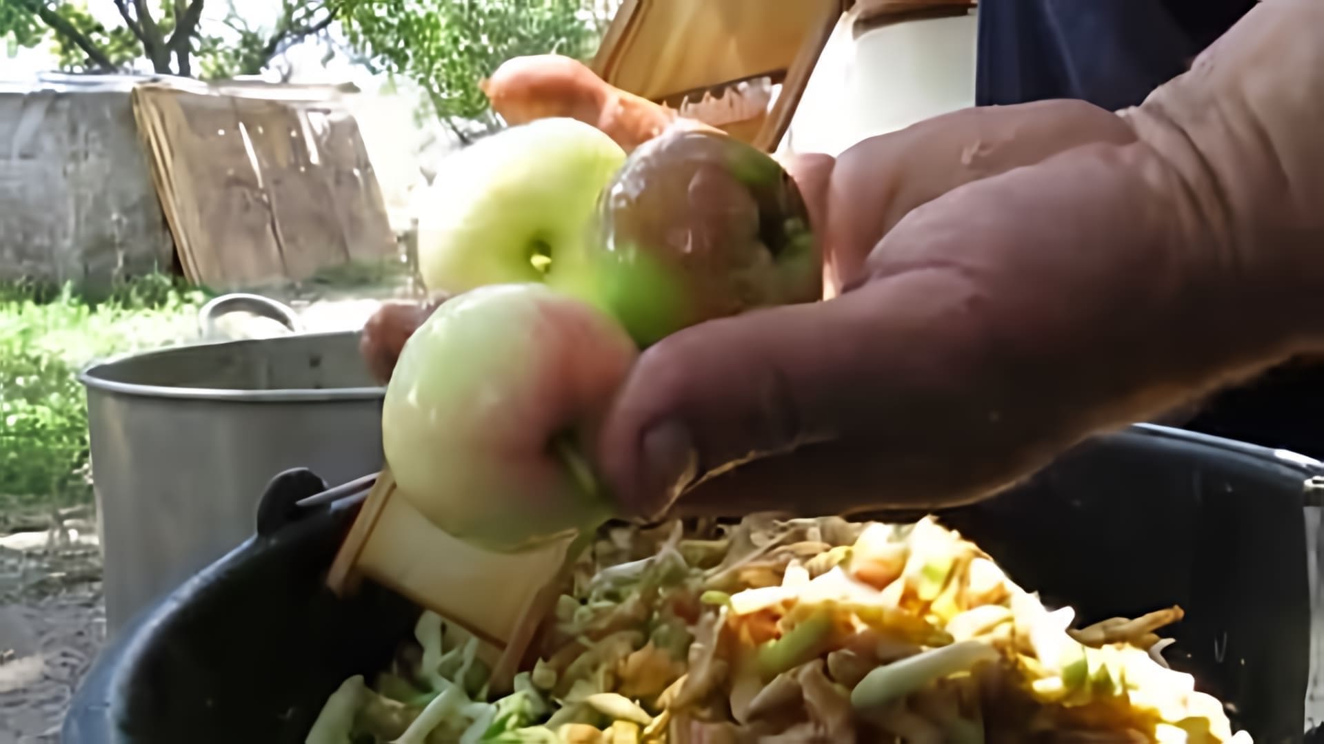 В данном видео демонстрируется процесс сушки яблок на солнце за один день