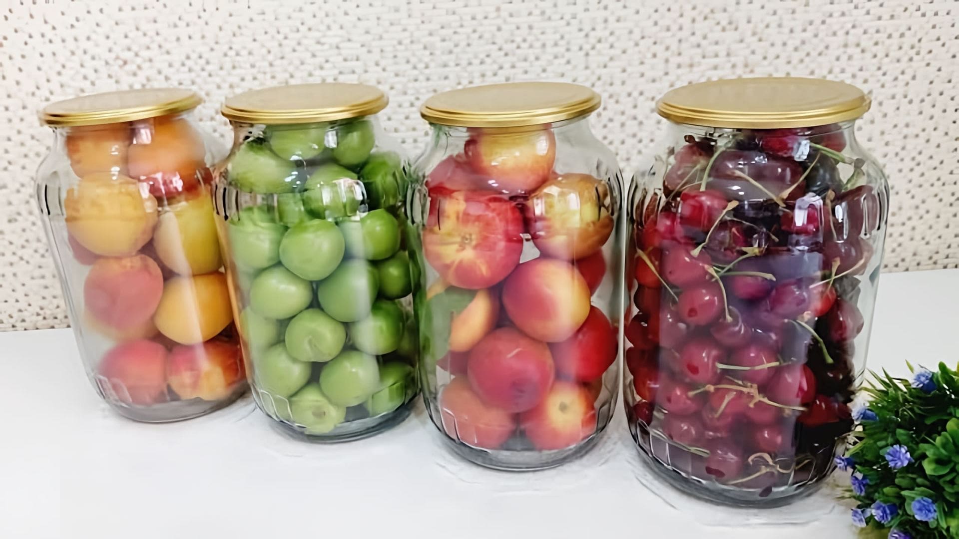 Видео рассматривает метод сохранения свежих фруктов, таких как вишня, персики и сливы, без использования холодильника на протяжении до года