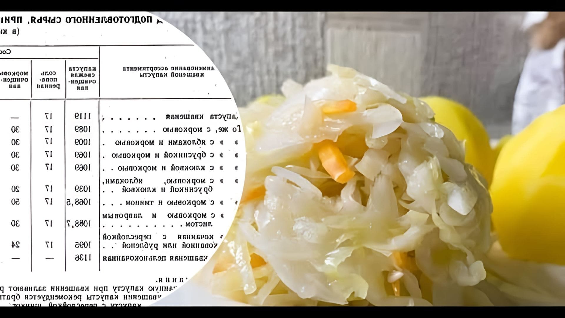 В этом видео рассказывается о том, как приготовить квашеную капусту по ГОСТу СССР, рецепт которой был разработан в 1956 году