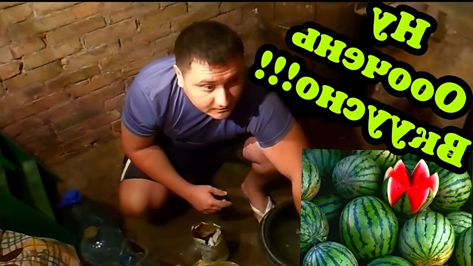 В этом видео демонстрируется процесс соления арбузов на зиму в бочке