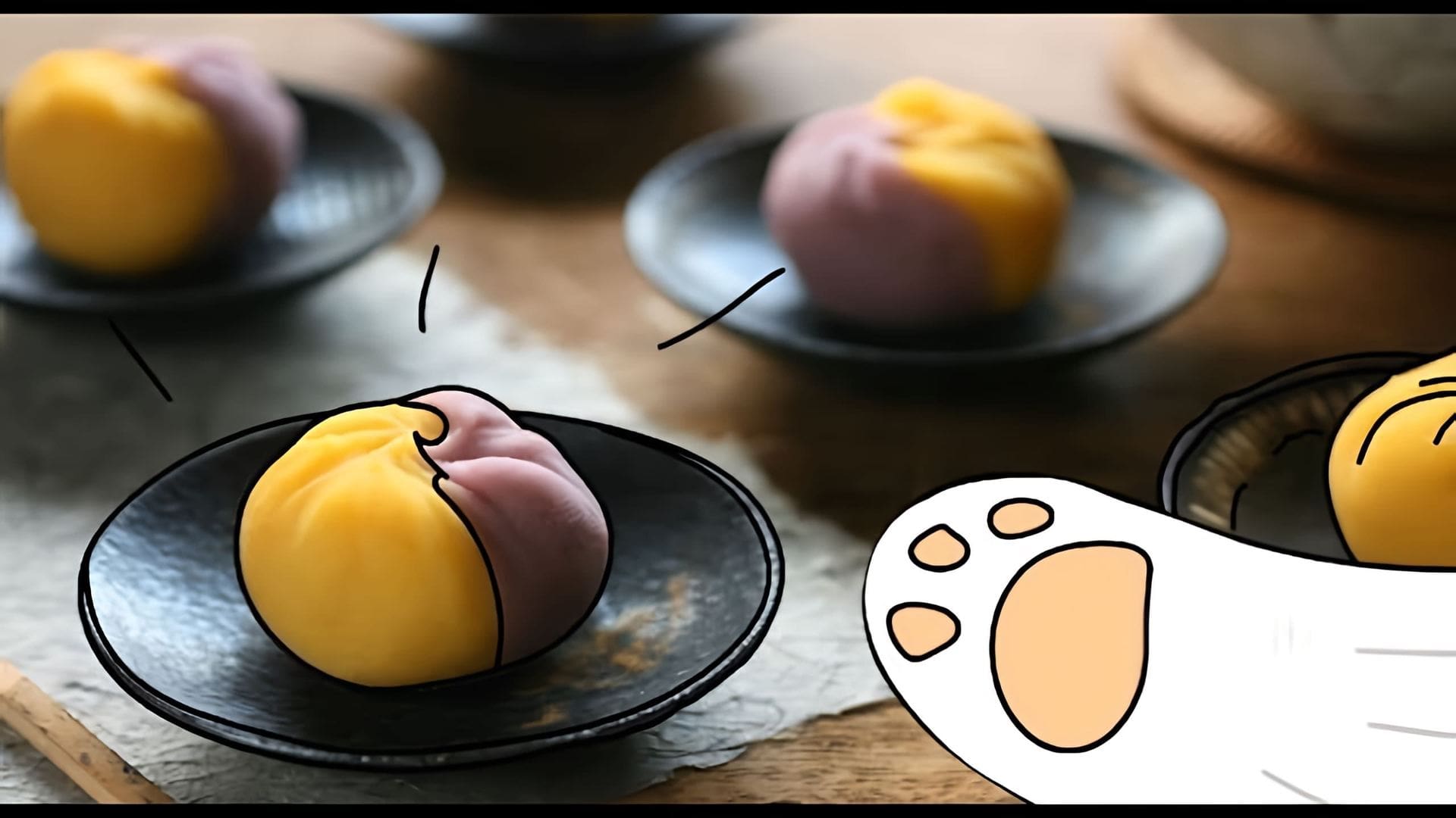 В этом видео демонстрируется рецепт приготовления японского десерта под названием "шакин шибари"