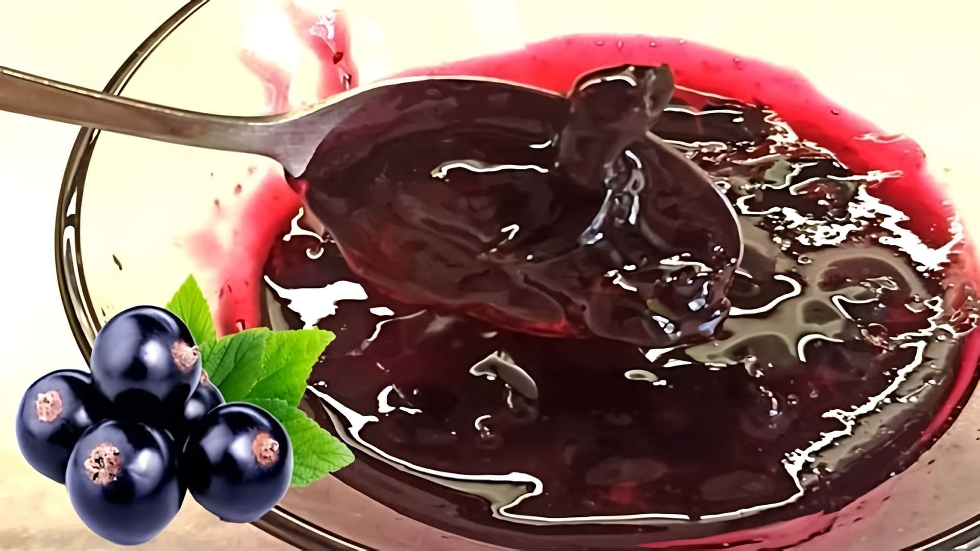 В данном видео демонстрируется процесс приготовления варенья из черной смородины по рецепту "пятиминутка"