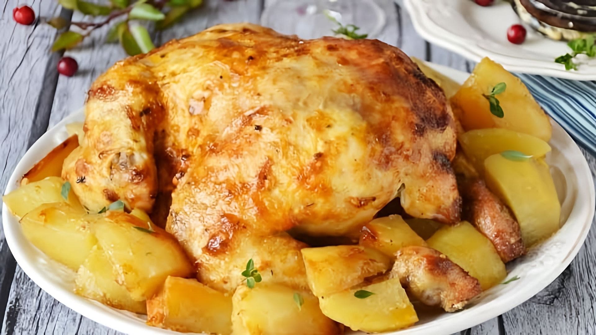 В этом видео-ролике будет показан рецепт приготовления курицы целиком в духовке