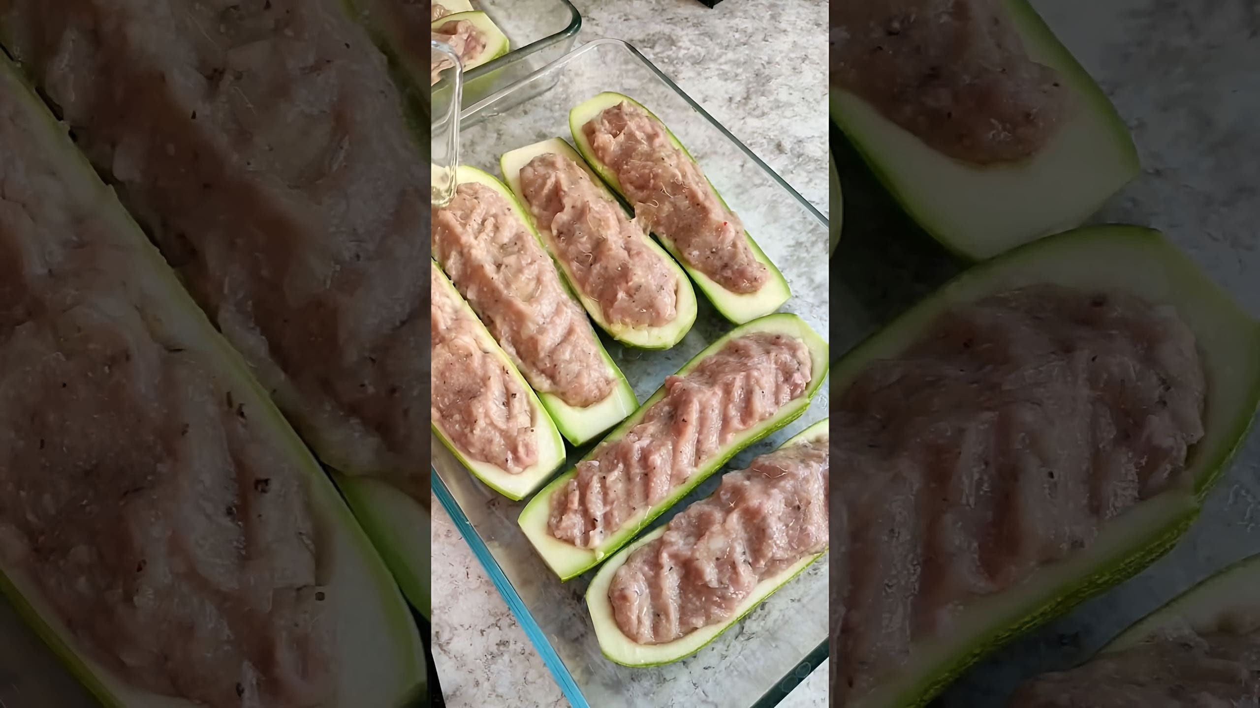 Лодочки из кабачков с фаршем в духовке