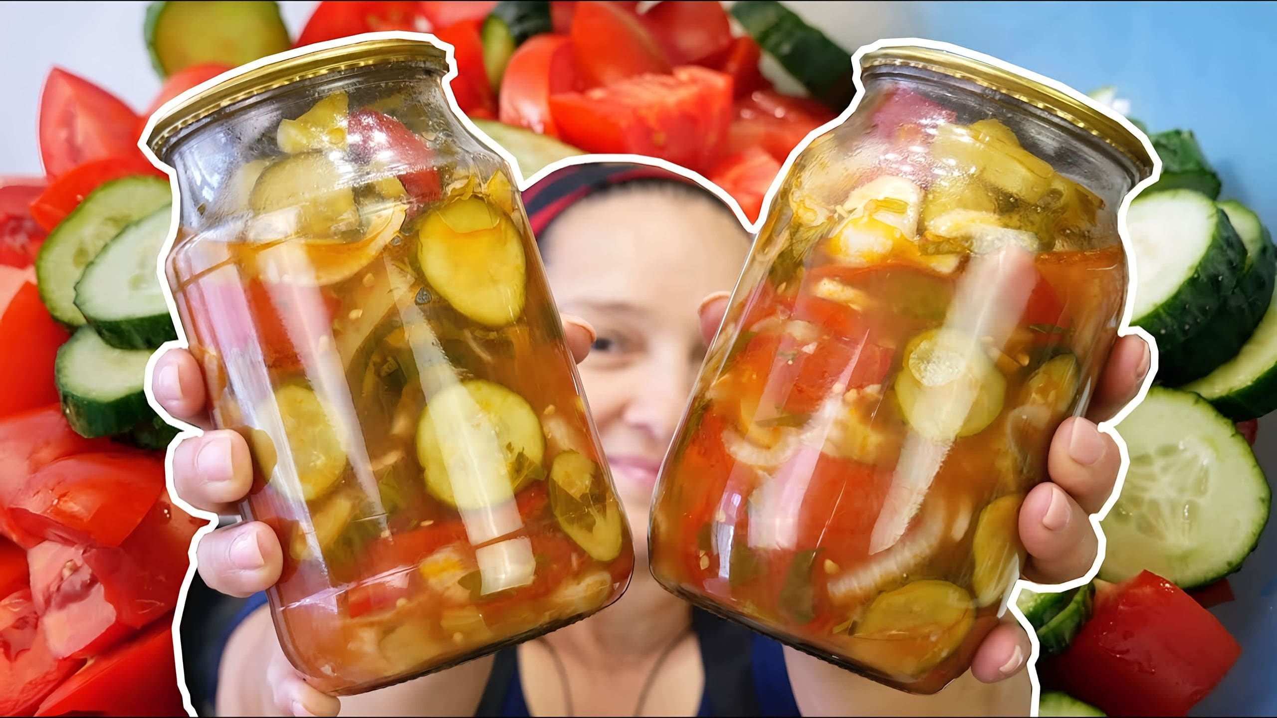 Салат из огурцов на зиму с луком и растительным