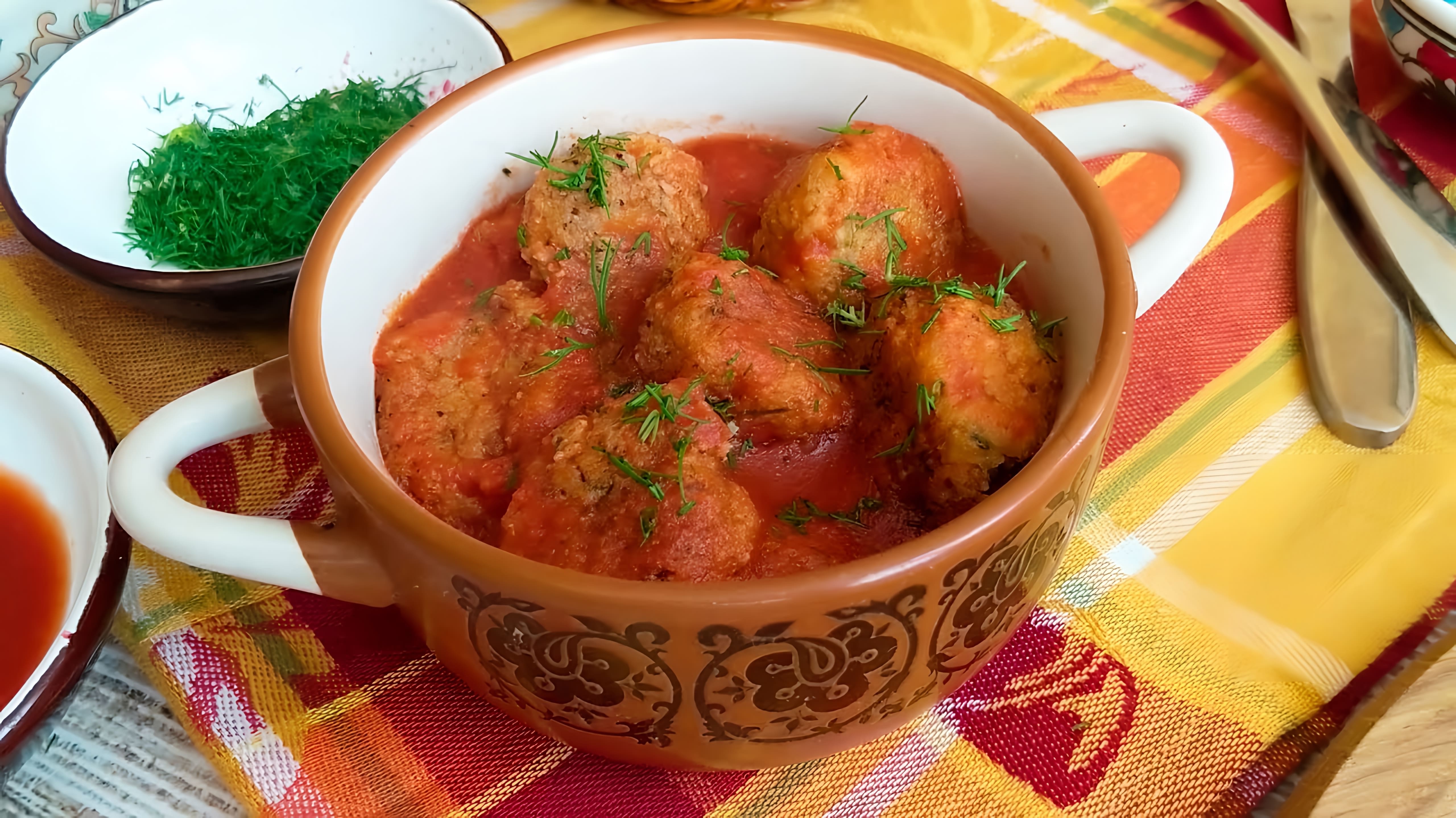 В этом видео демонстрируется рецепт приготовления овощных шариков в томатном соусе, которые являются вегетарианским блюдом индийской кухни