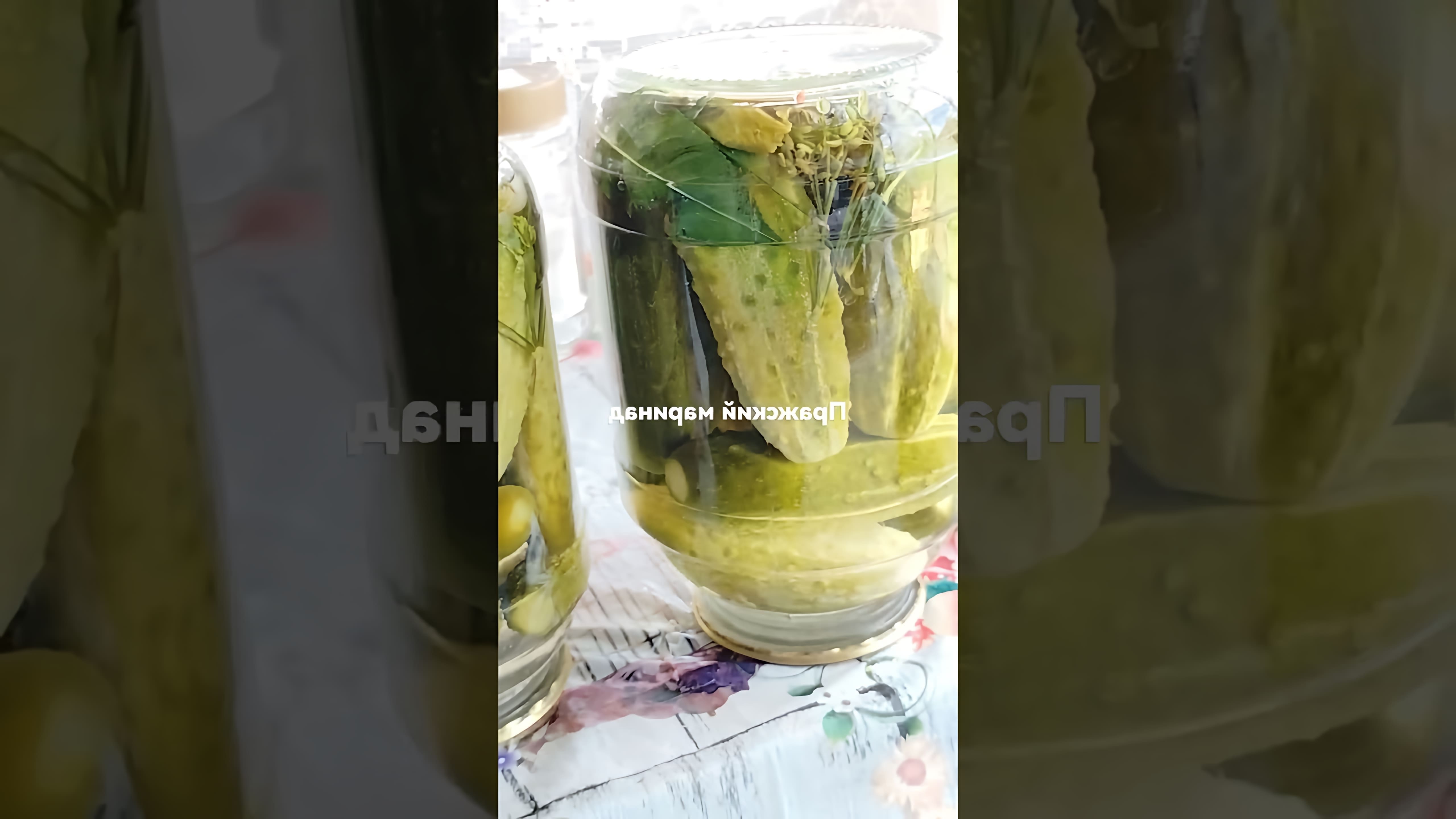 В этом видео демонстрируется процесс приготовления огурцов с лимонной кислотой по пражскому маринаду