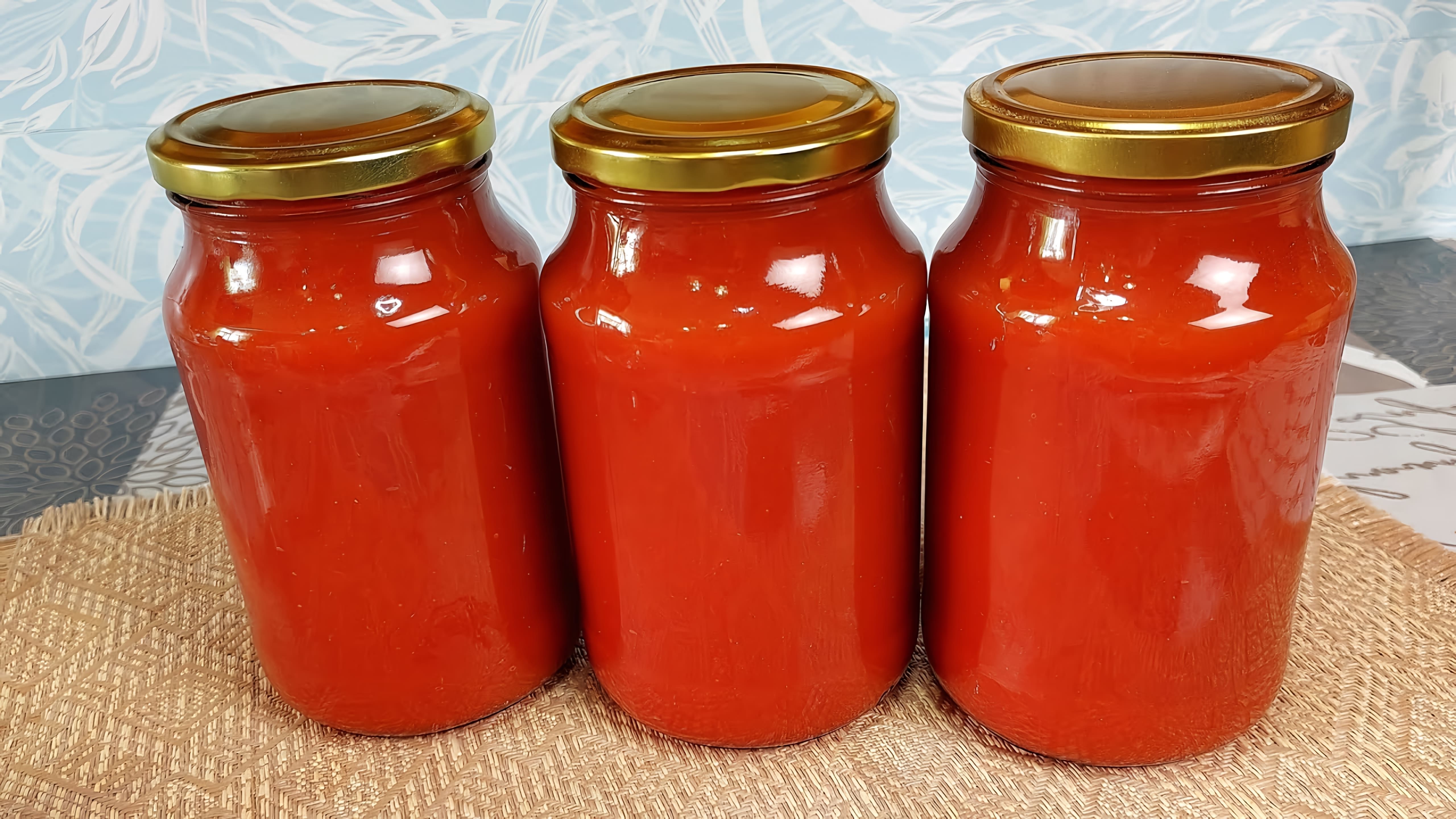 В этом видео демонстрируется процесс приготовления томатного сока на зиму с использованием шнековой соковыжималки