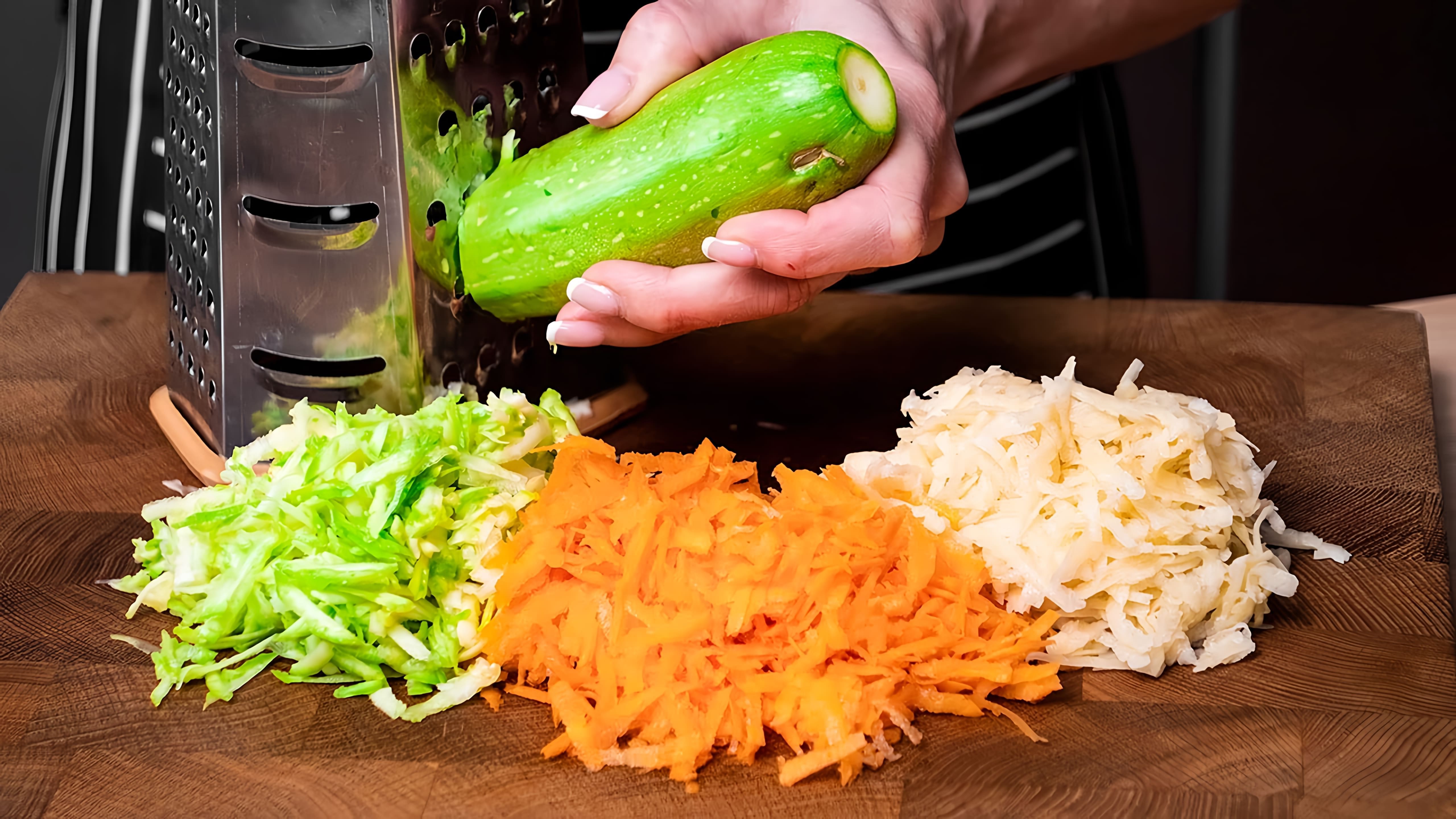 В этом видео демонстрируется рецепт приготовления овощного кугеля