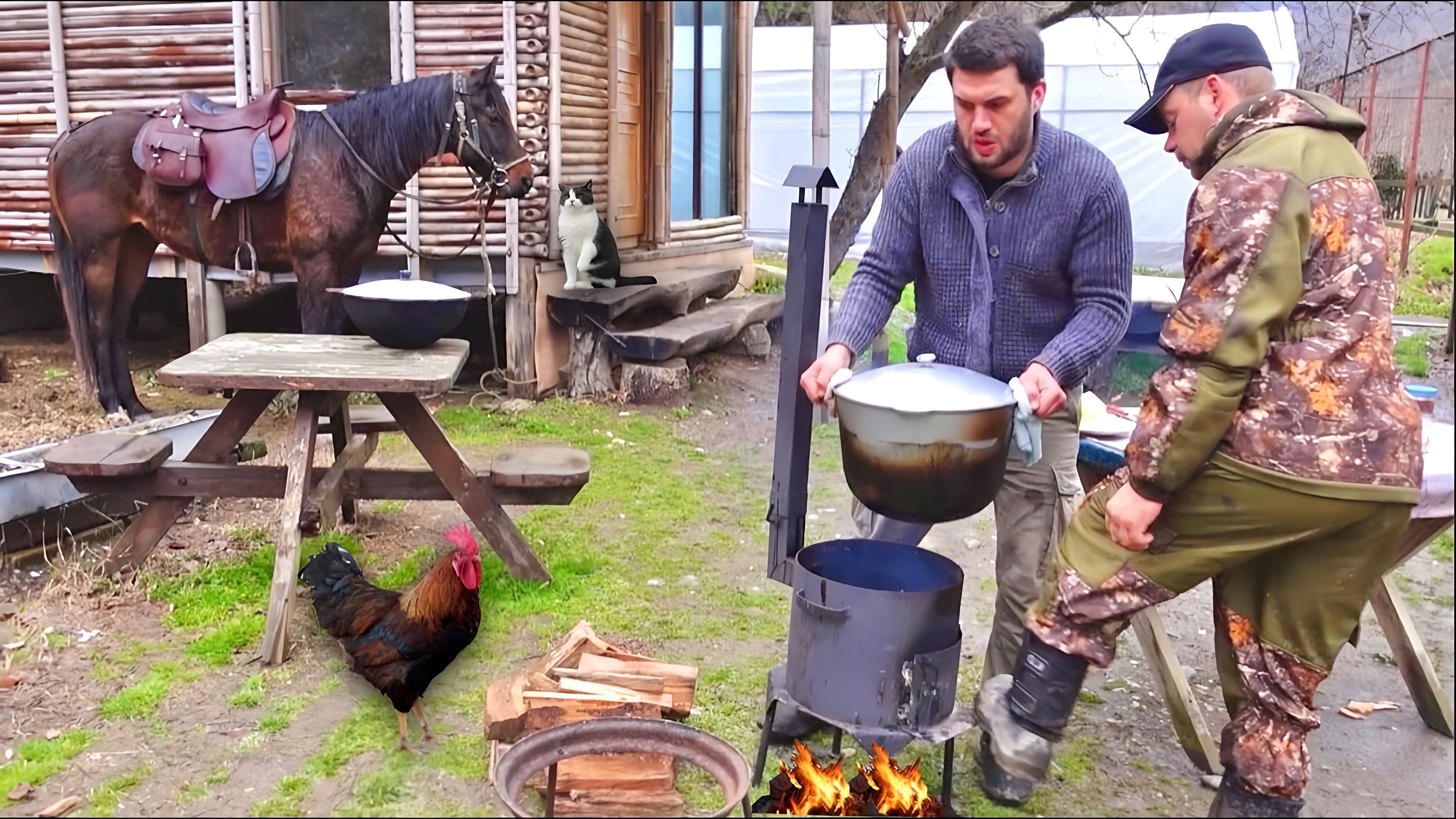 В этом видео демонстрируется процесс приготовления традиционного черкесского блюда - джэдлибжа (соус) из курицы