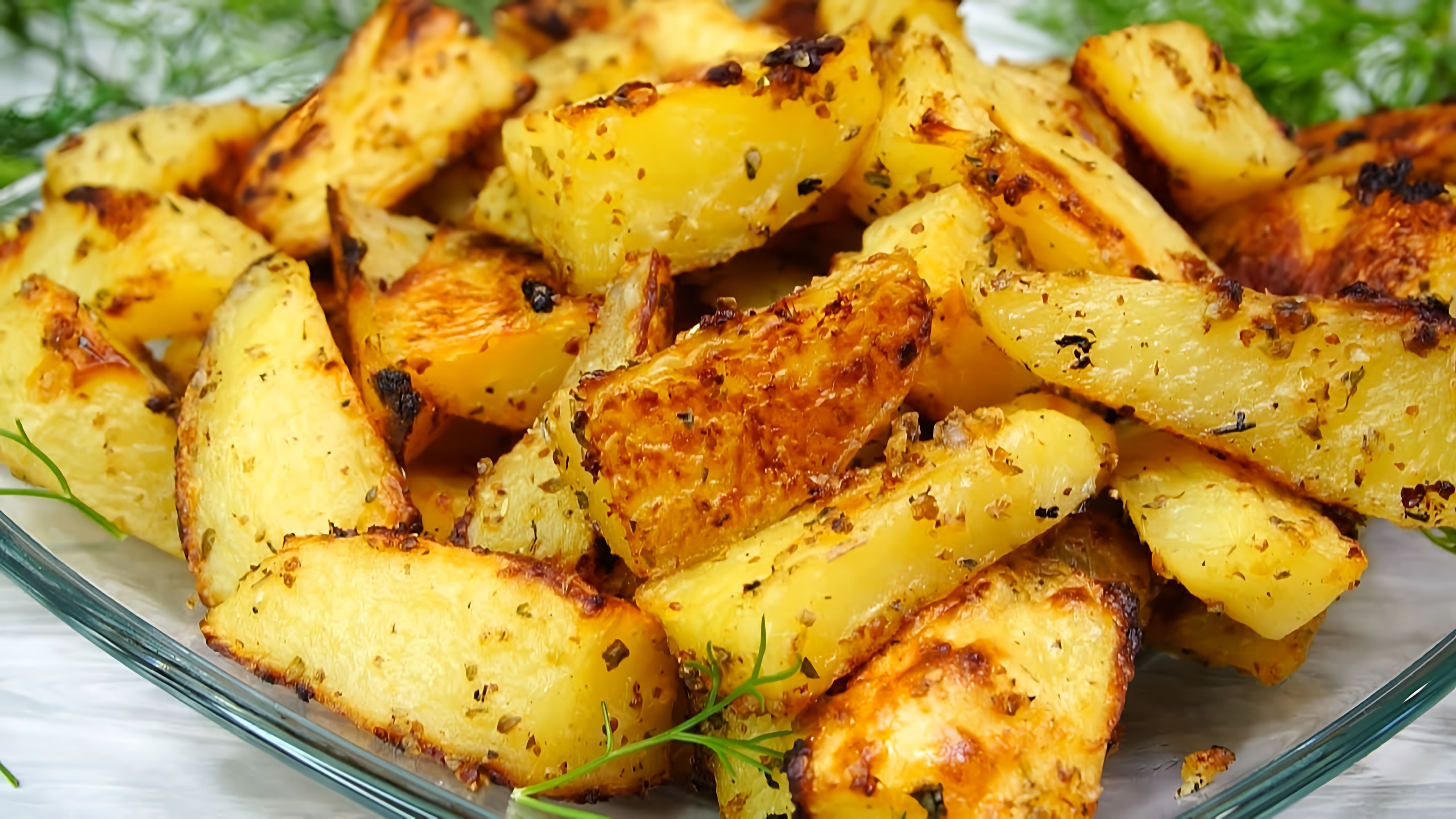 В этом видео демонстрируется рецепт приготовления золотистого картофеля в горчичном соусе