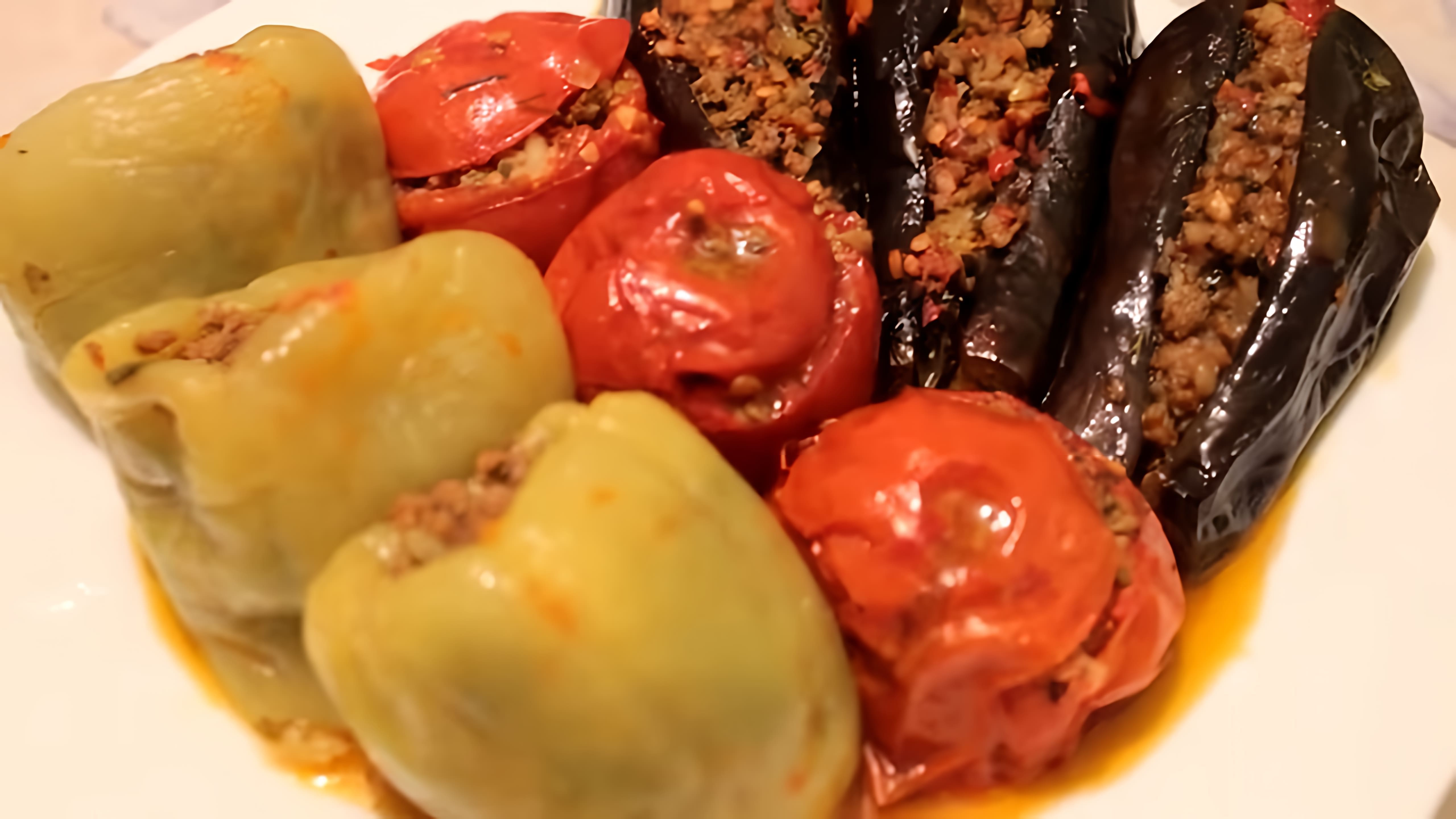 В этом видео-ролике вы увидите, как приготовить азербайджанскую долму из баклажана, перца и помидора