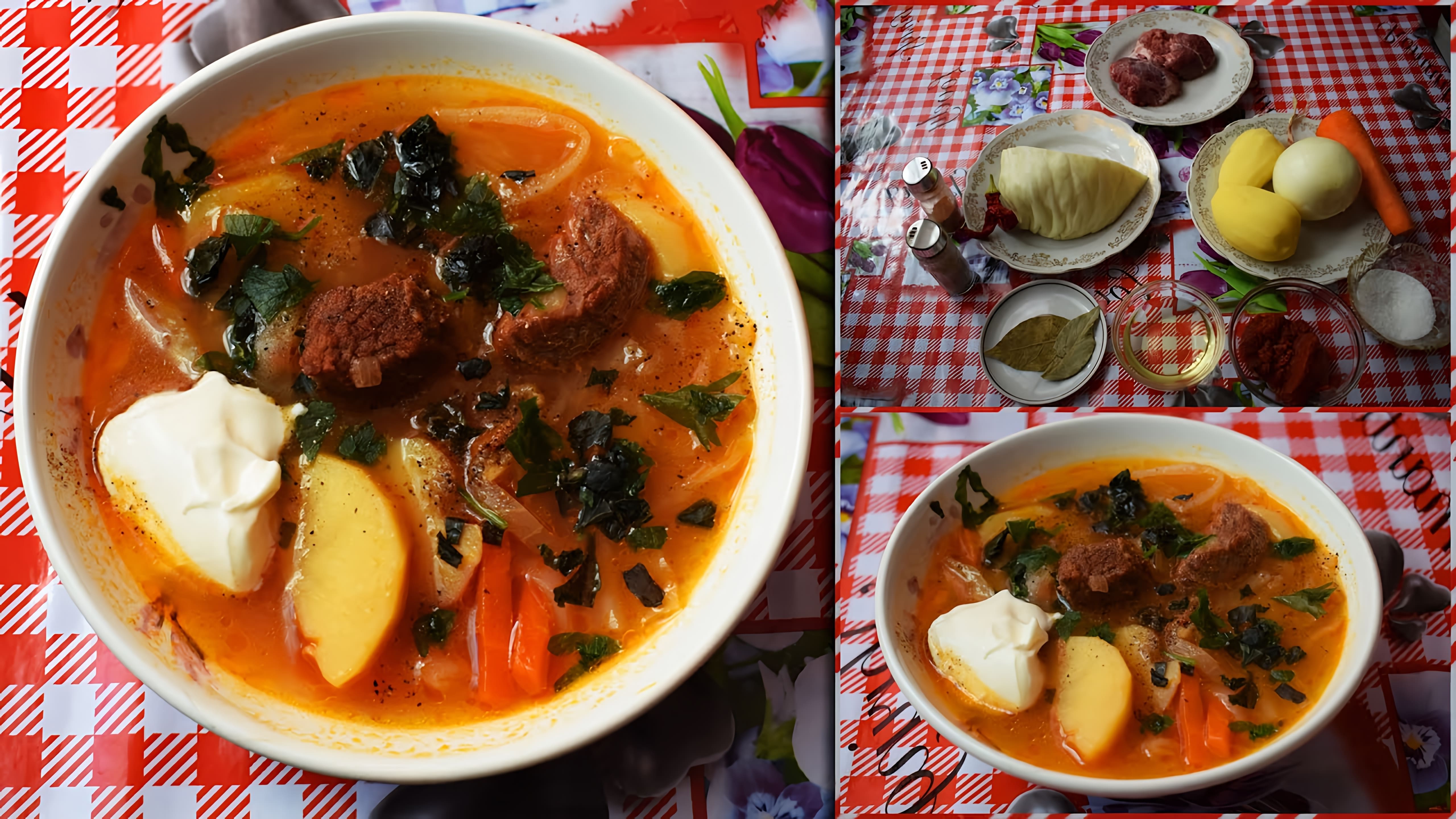 В данном видео демонстрируется процесс приготовления арам-шурпы, традиционного узбекского супа с капустой