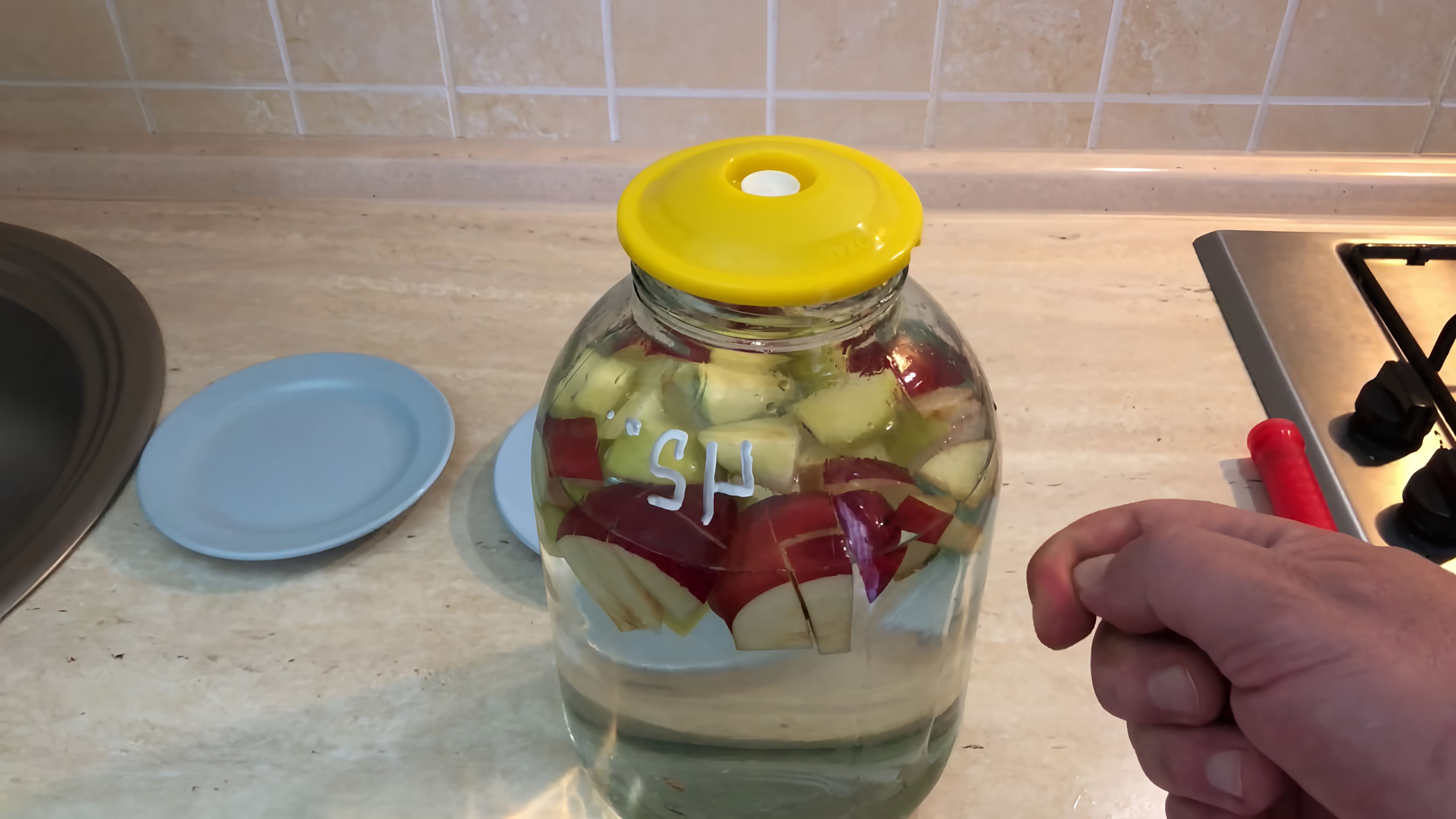 В этом видео демонстрируется процесс приготовления настойки на яблоках, которую можно назвать быстрым кальвадосом
