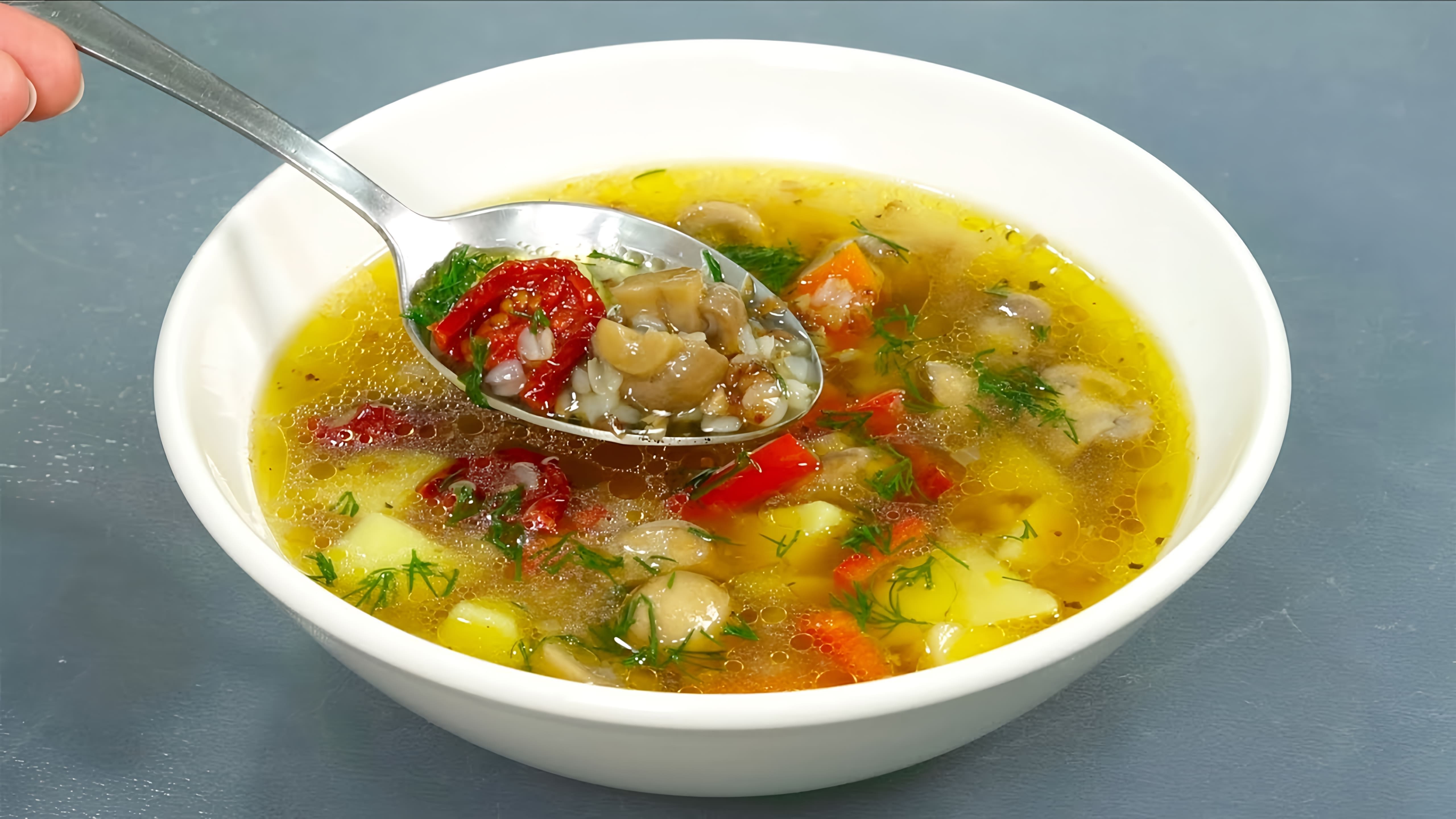 Видео рецепты для трех блюд с грибным супом - суп с ячменем и грибами, вегетарианский грибной суп с пельменями и уникальный суп из баклажанов и грибов