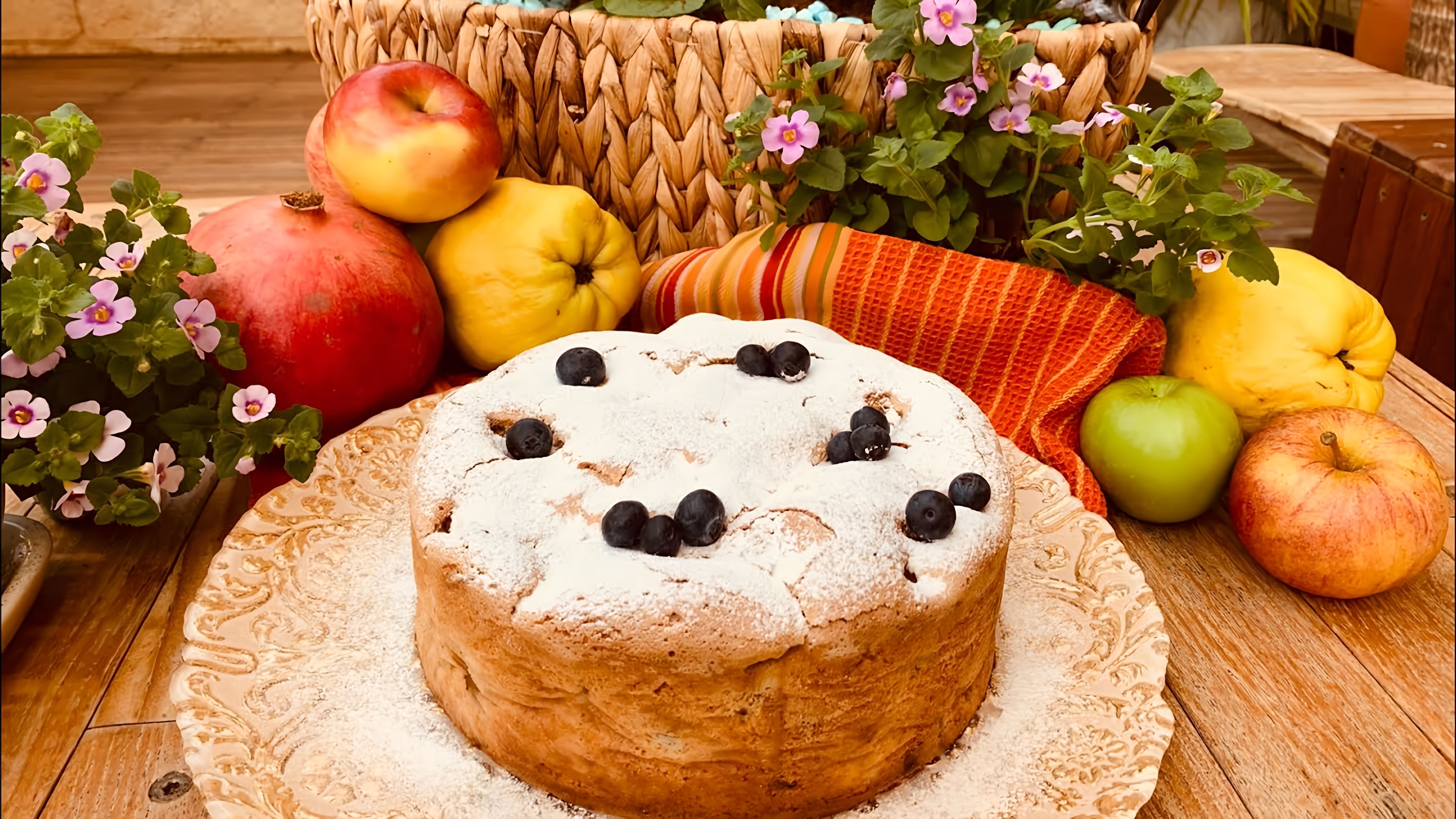Видео как приготовить быстрый и простой десерт "Шарлотка" с яблоками