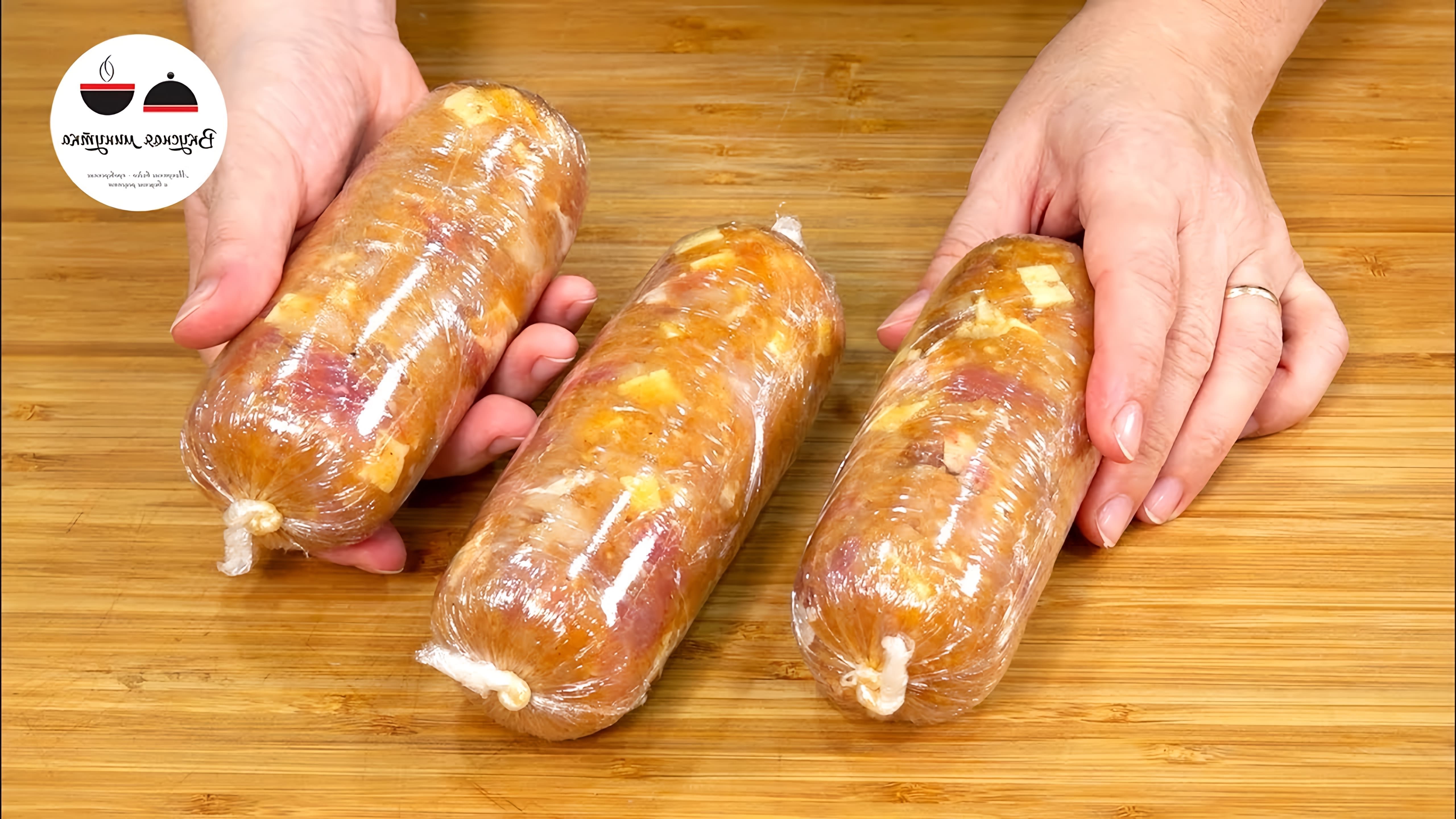 В этом видео демонстрируется простой рецепт домашней колбасы без использования специальных оболочек