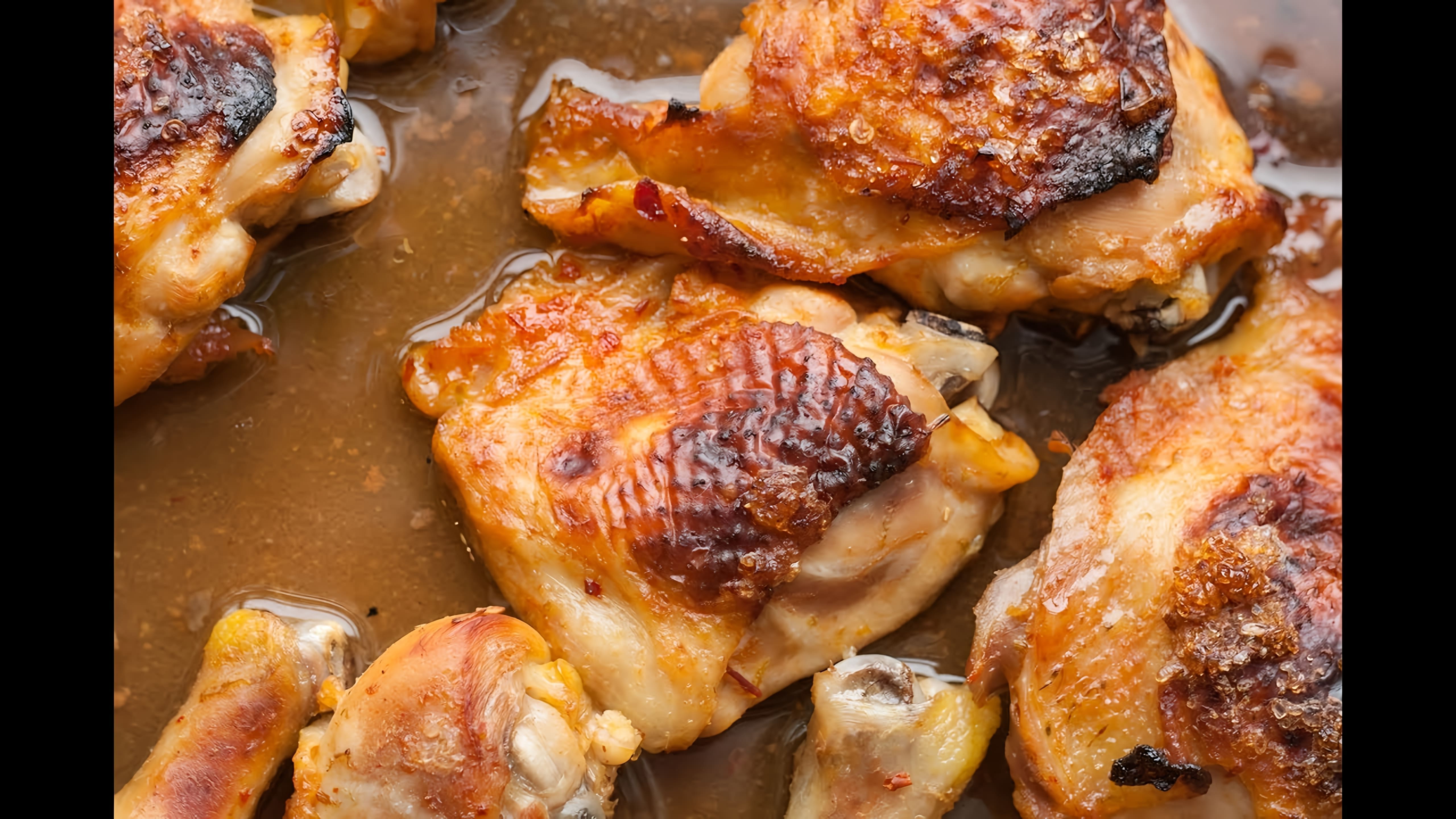 В этом видео демонстрируется процесс приготовления куриных бедрышек в духовке с хрустящей корочкой
