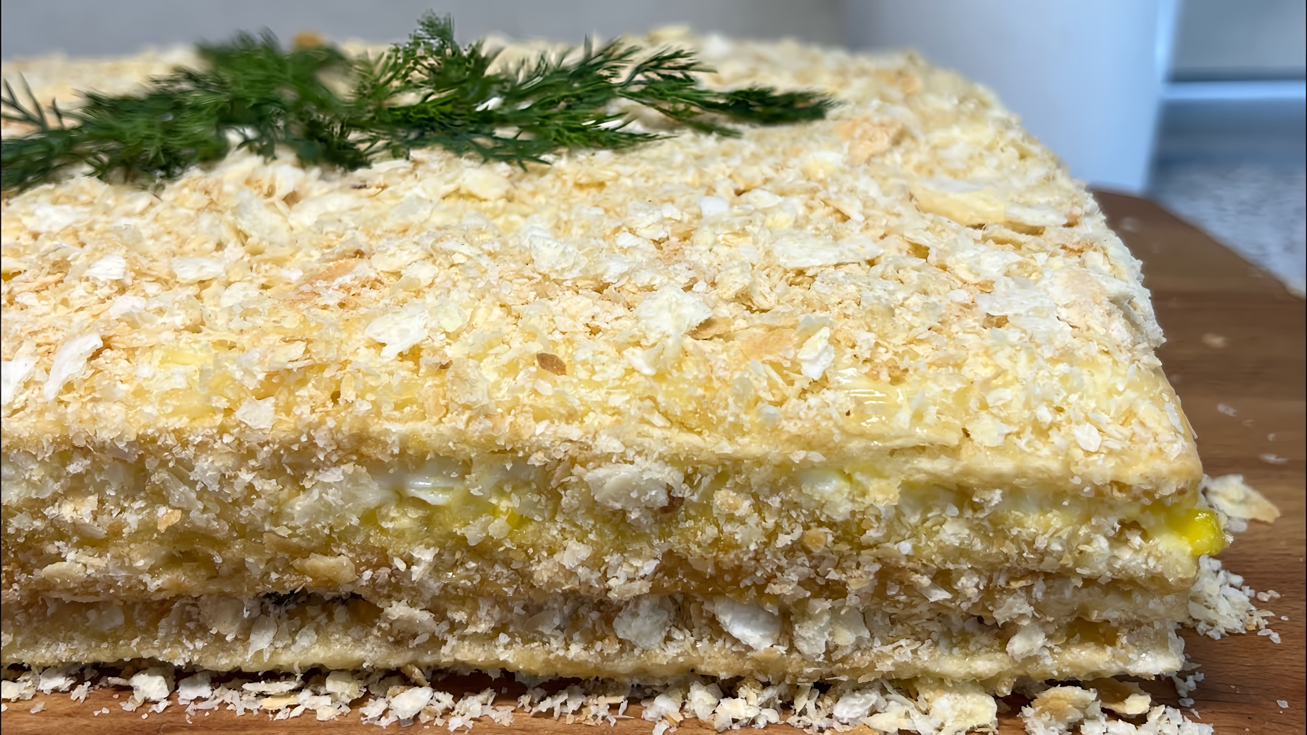 В этом видео демонстрируется процесс приготовления вкуснейшего рыбного торта "Наполеон"