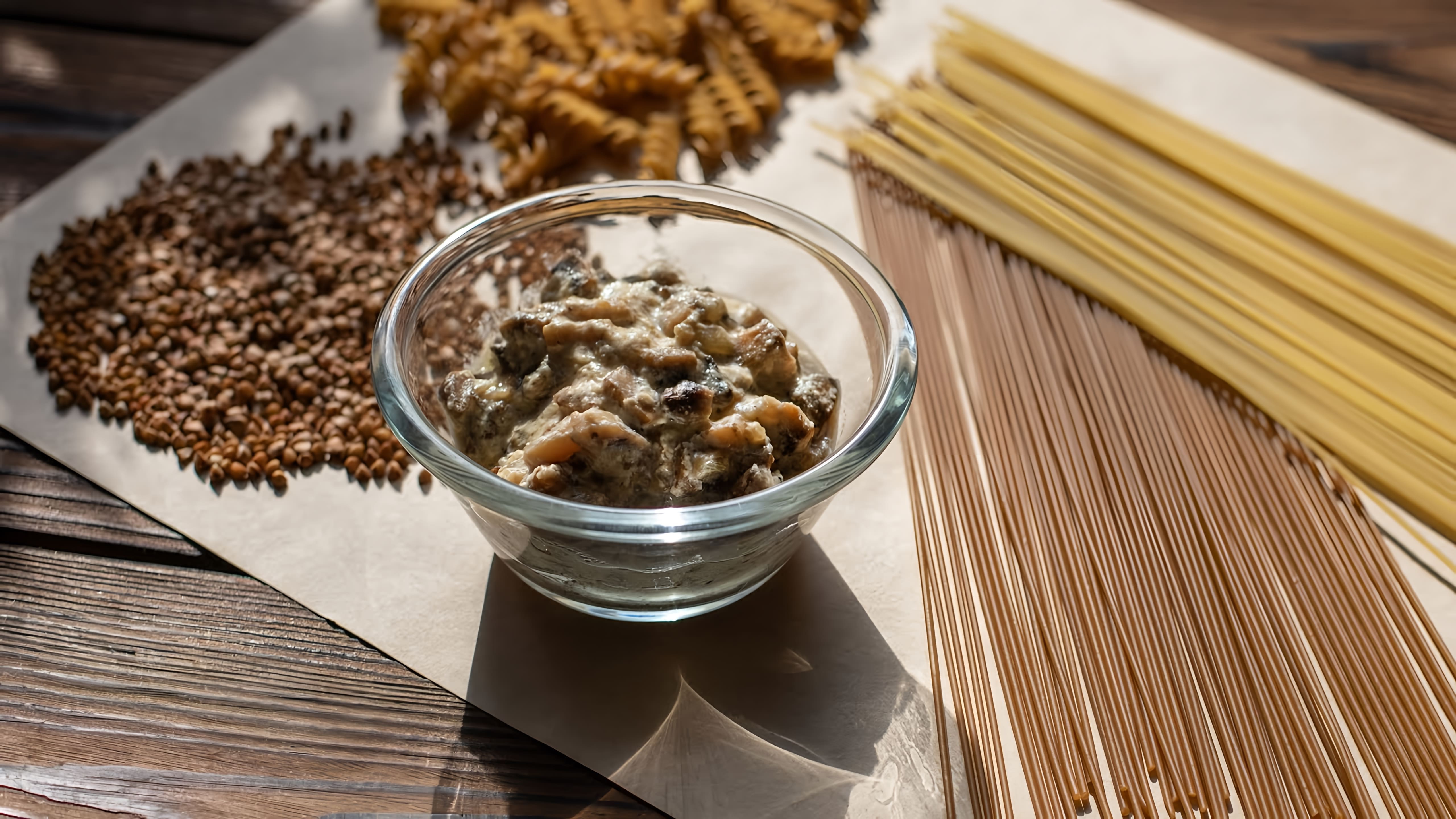В этом видео-ролике будет показан рецепт приготовления грибного соуса из шампиньонов со сливками для вареников и спагетти