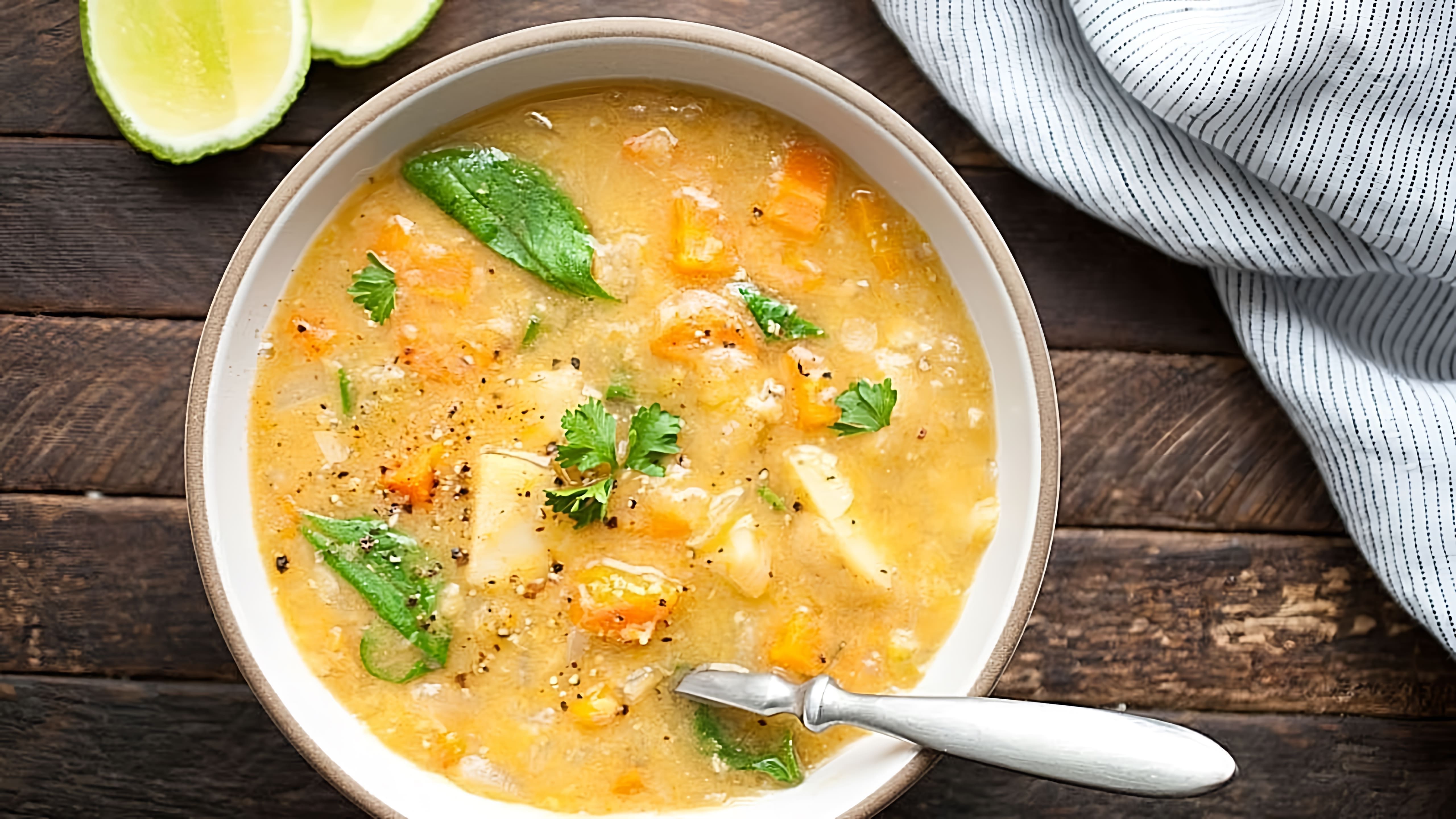 В этом видео демонстрируется рецепт приготовления вкусного горохового супа с картофелем