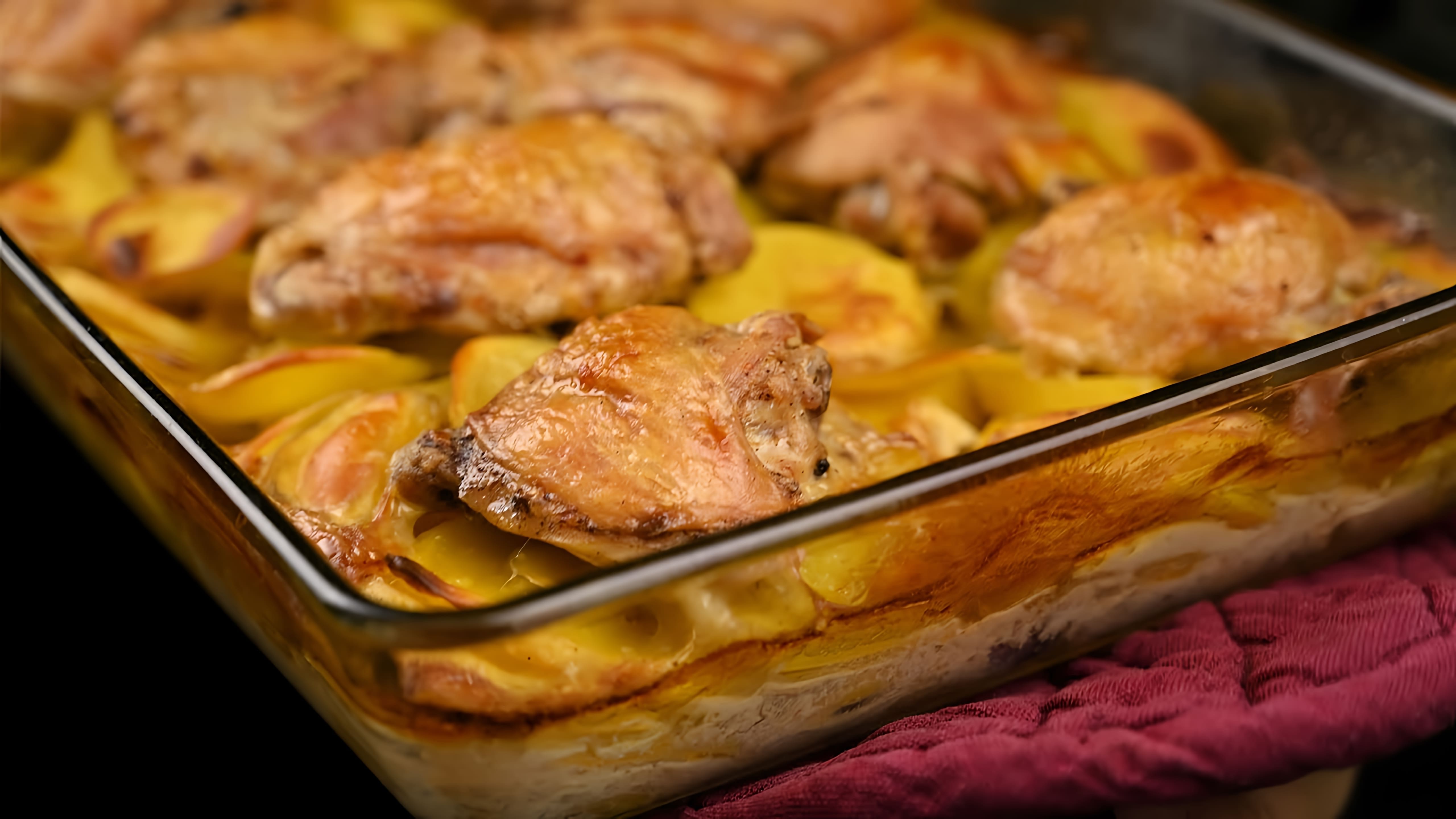 В этом видео демонстрируется процесс приготовления любимого новогоднего блюда из 90-х годов - курицы с картошкой в духовке