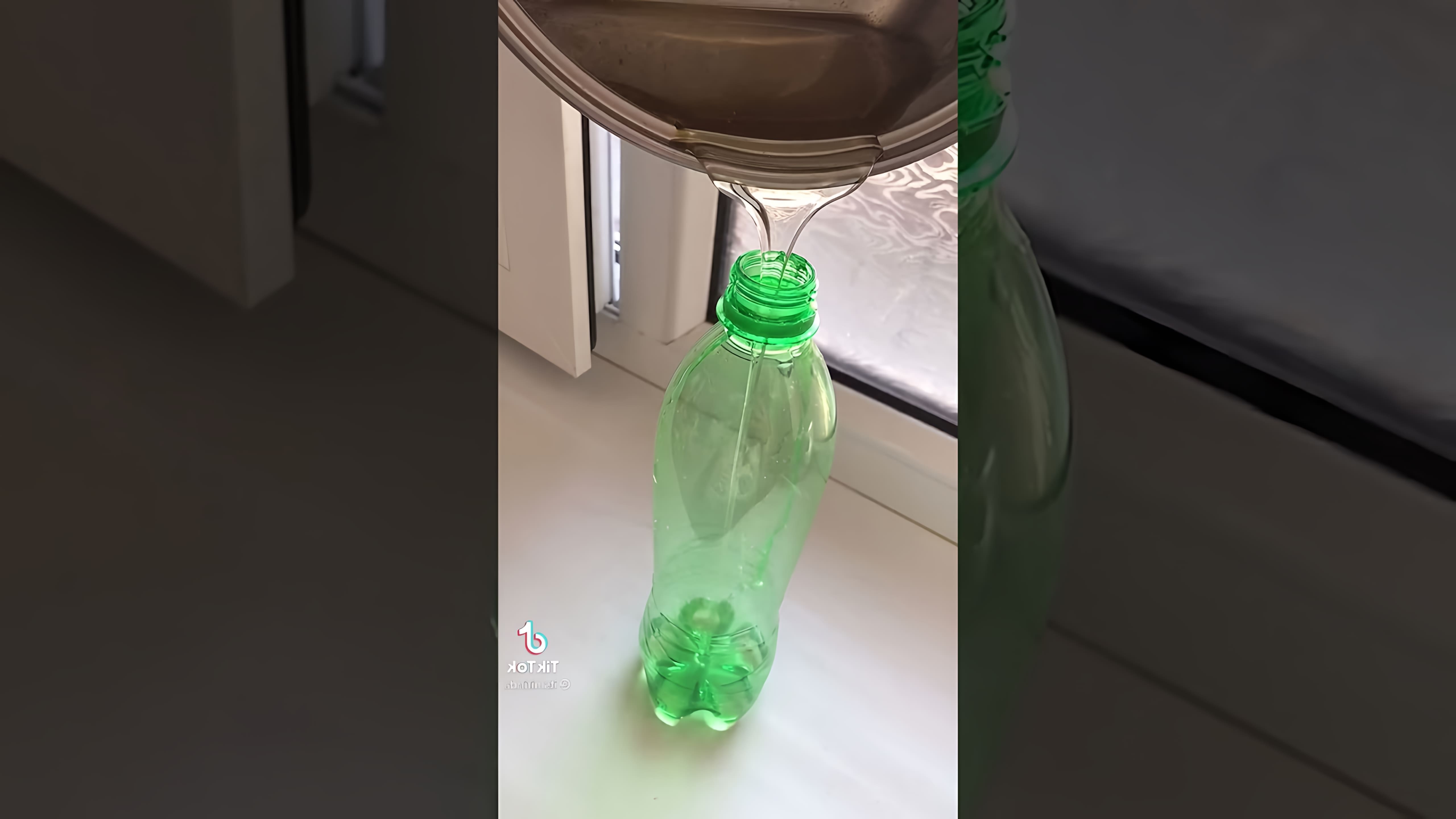 В этом видео демонстрируется процесс создания съедобной желешки в бутылке