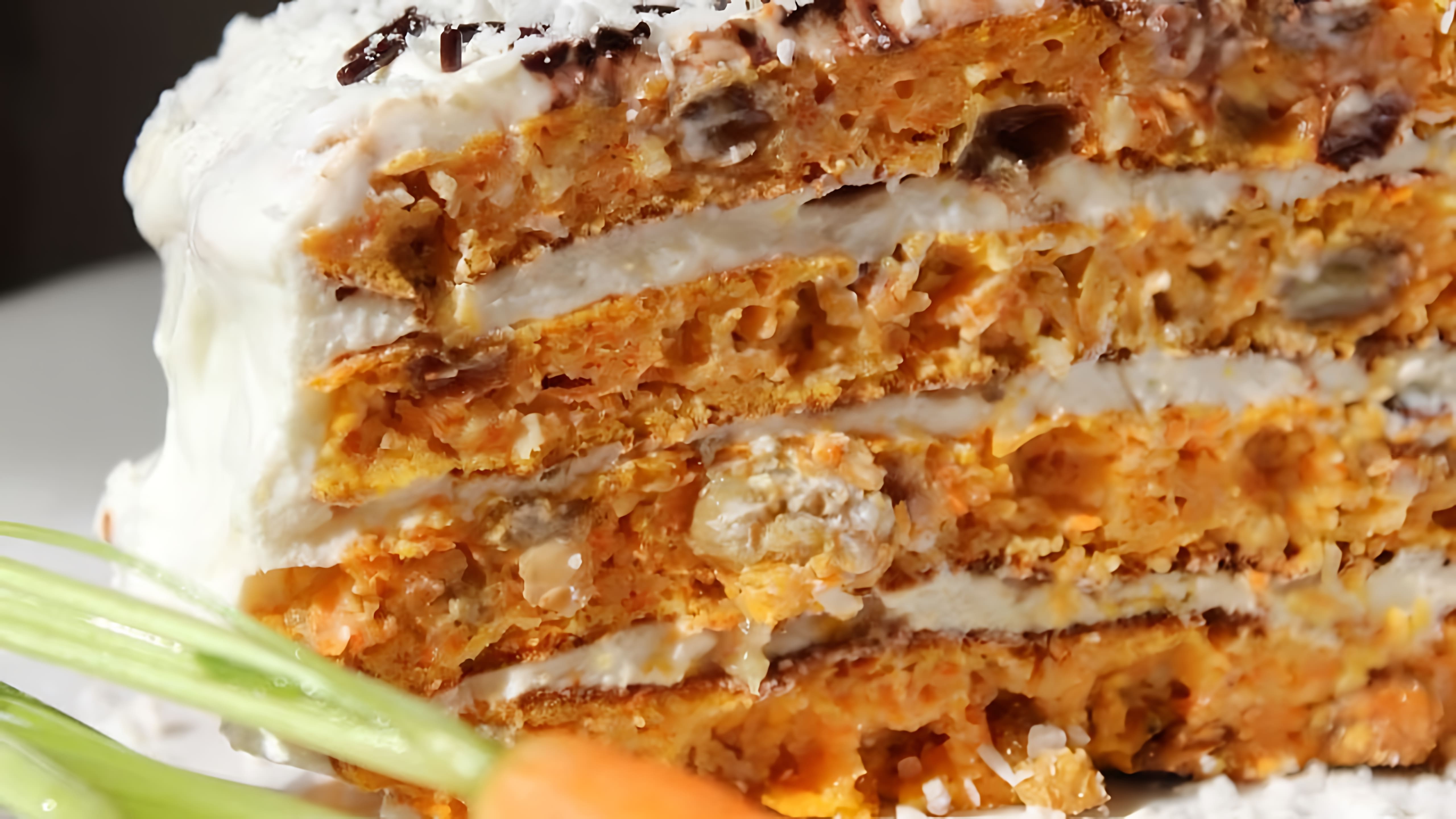 В этом видео демонстрируется рецепт приготовления морковного торта на сковороде