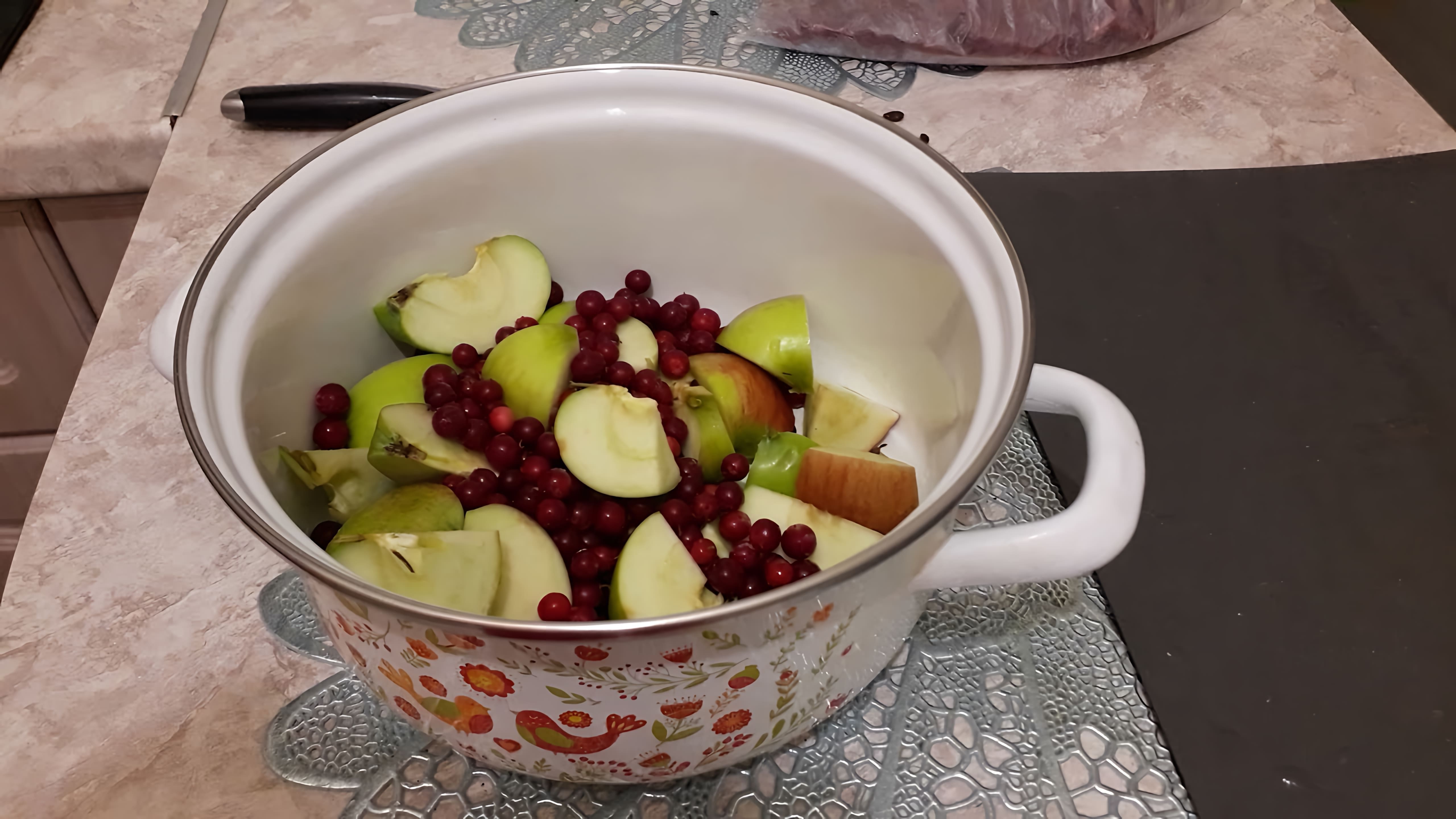 Яблочный компот с брусникой - это вкусный и полезный зимний рецепт, который можно приготовить в домашних условиях