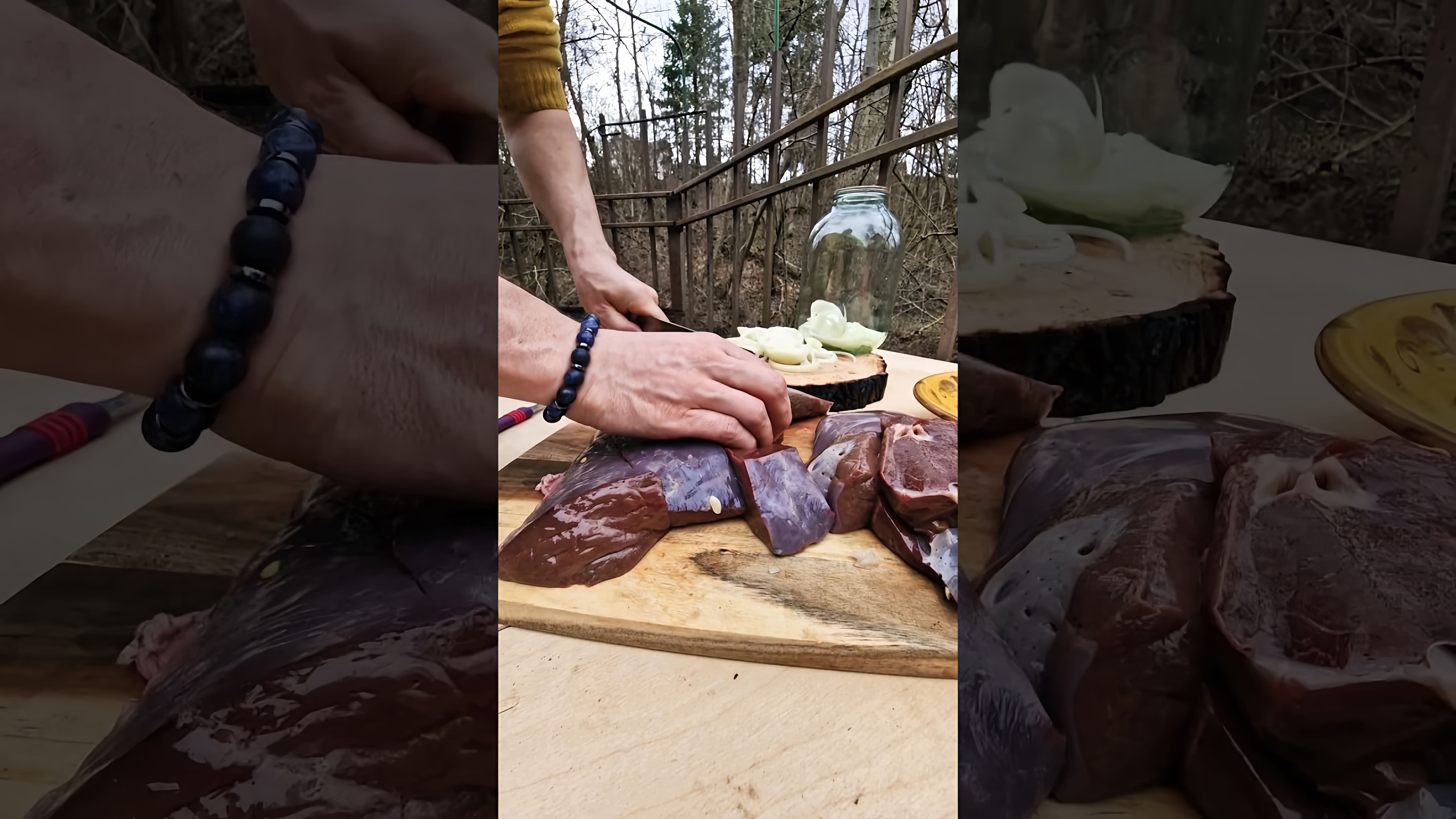 В этом видео-ролике будет рассказано о том, как приготовить вкусный шашлык из печени