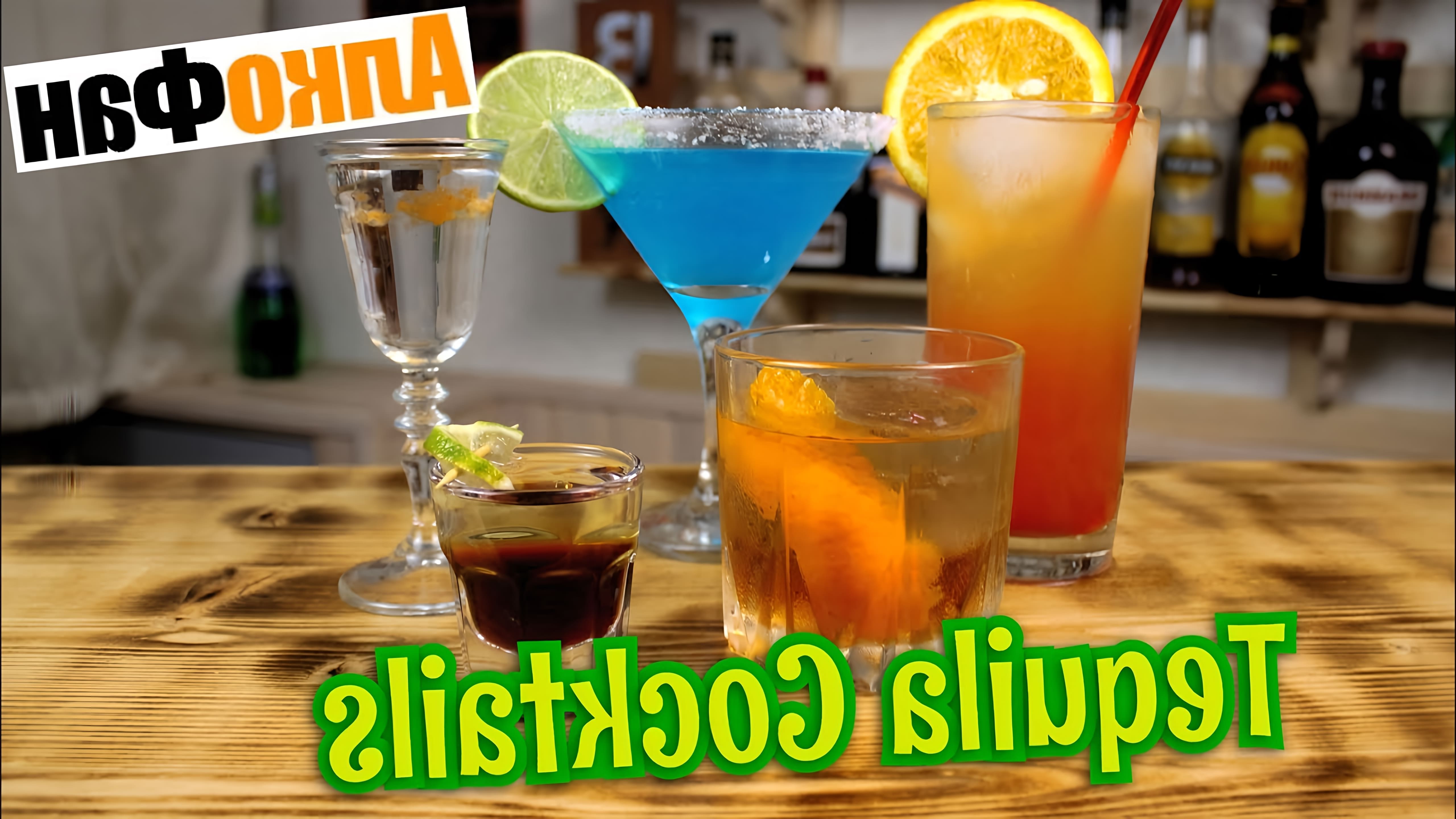 Видео рецепты для 5 коктейлей с текилой - Tequila Sunrise, Blue Margarita, Red Snapper, Silver Bullet и Tequila Old Fashioned