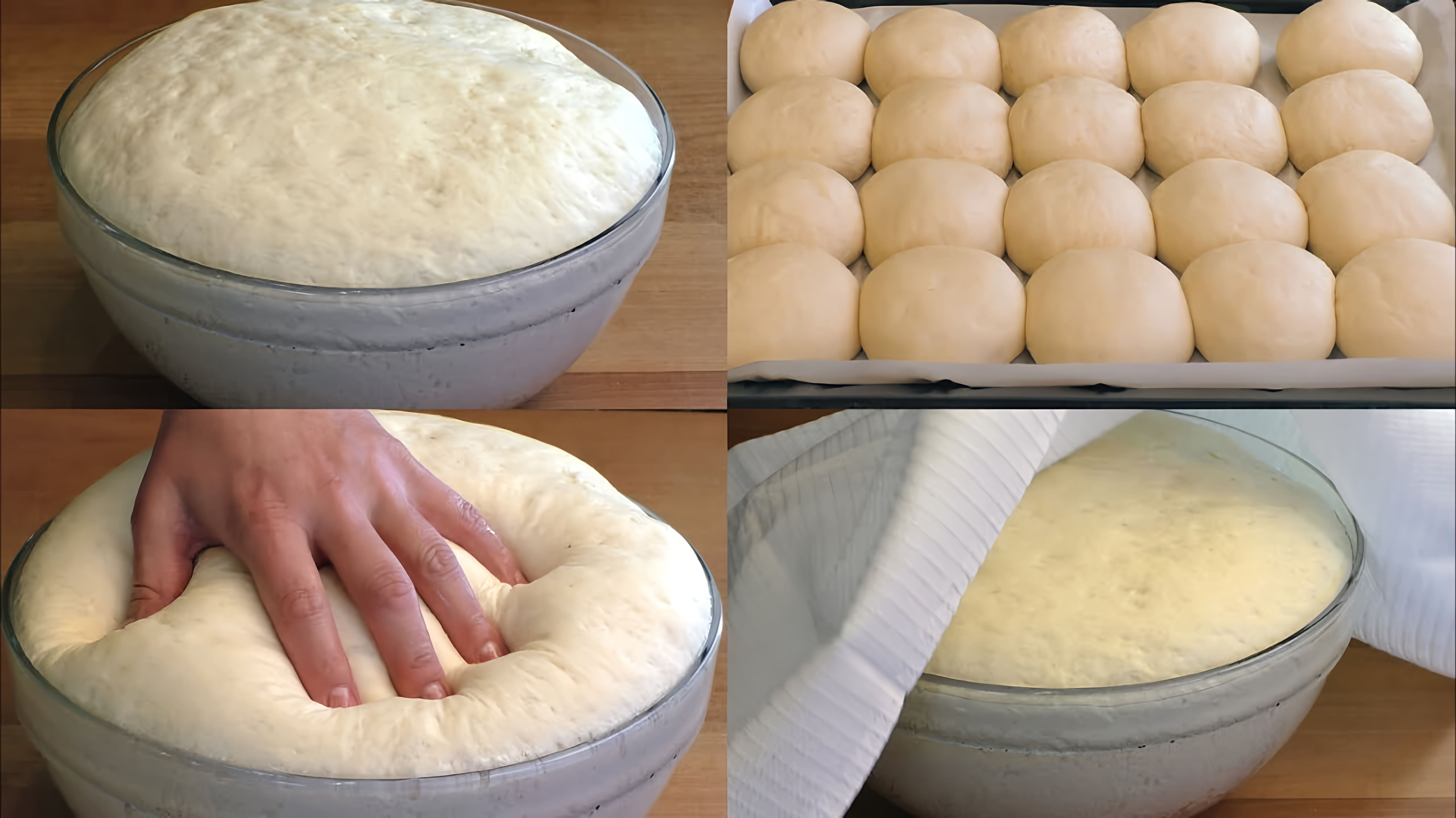 Видео рецепт универсального дрожжевого теста, которое можно использовать для различных выпечек, таких как торты, пироги, булочки, пицца и т