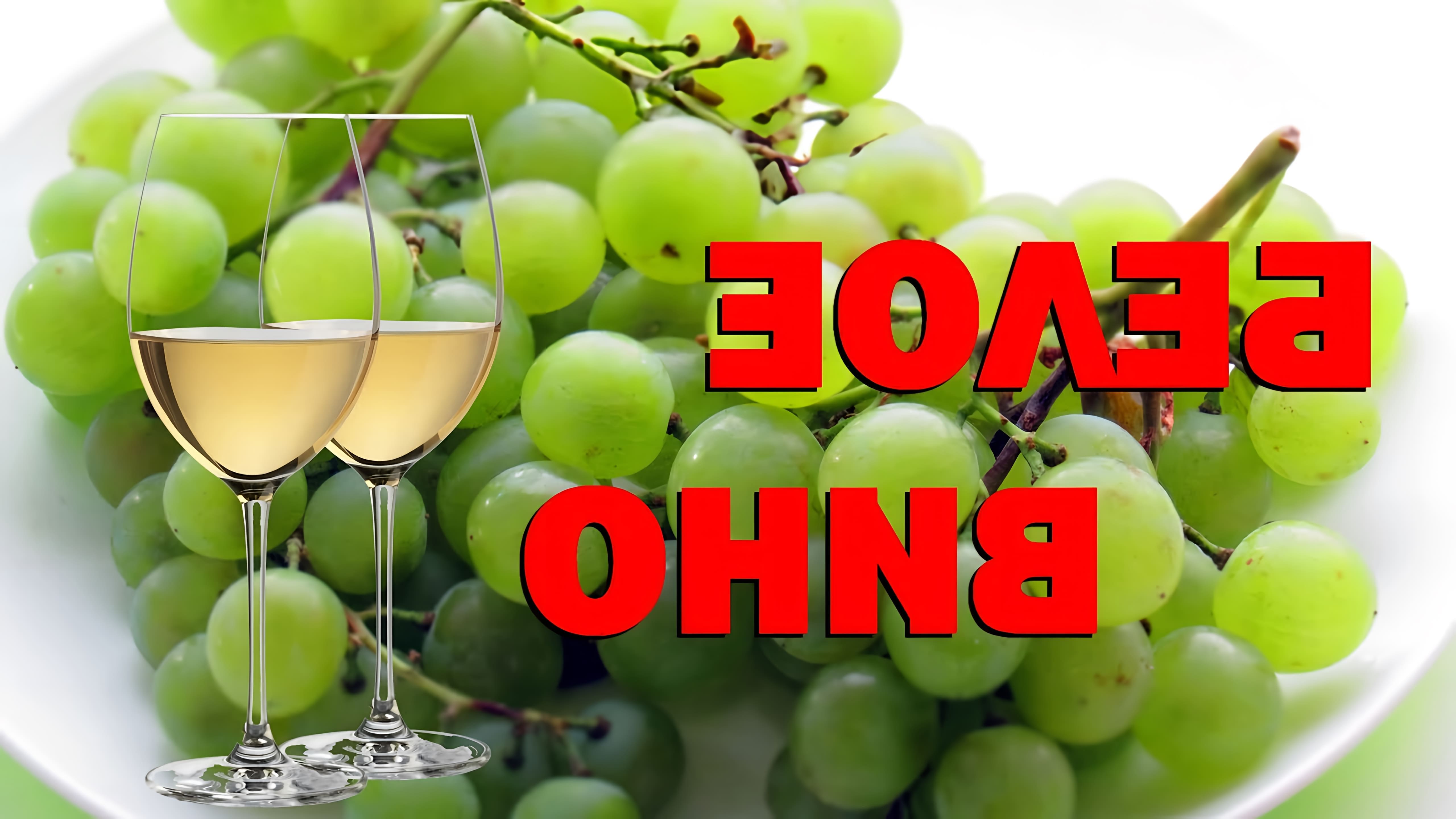 В данном видео демонстрируется процесс приготовления белого вина из винограда