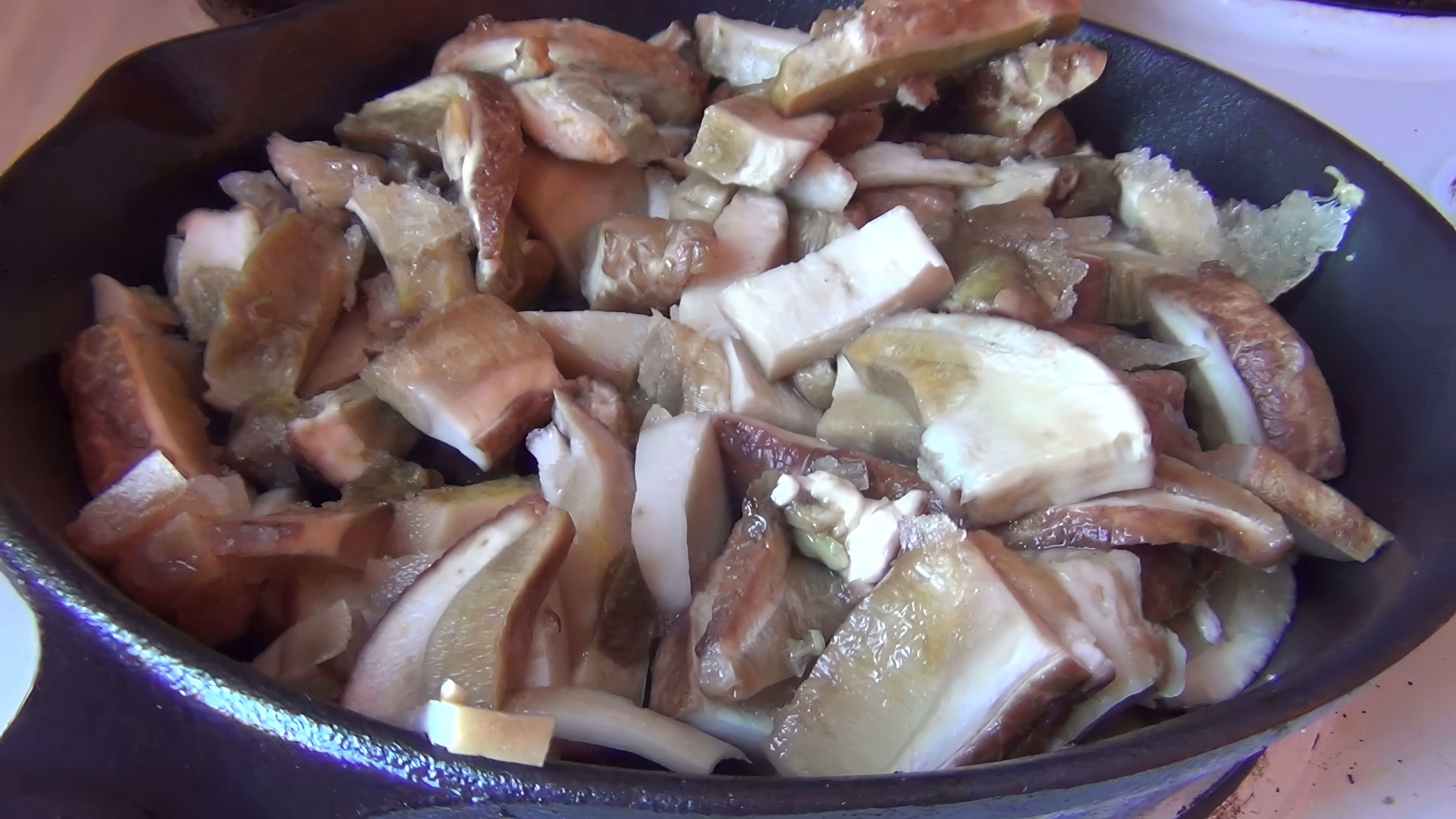 В этом видео-ролике мы увидим, как приготовить замороженные белые грибы жареными
