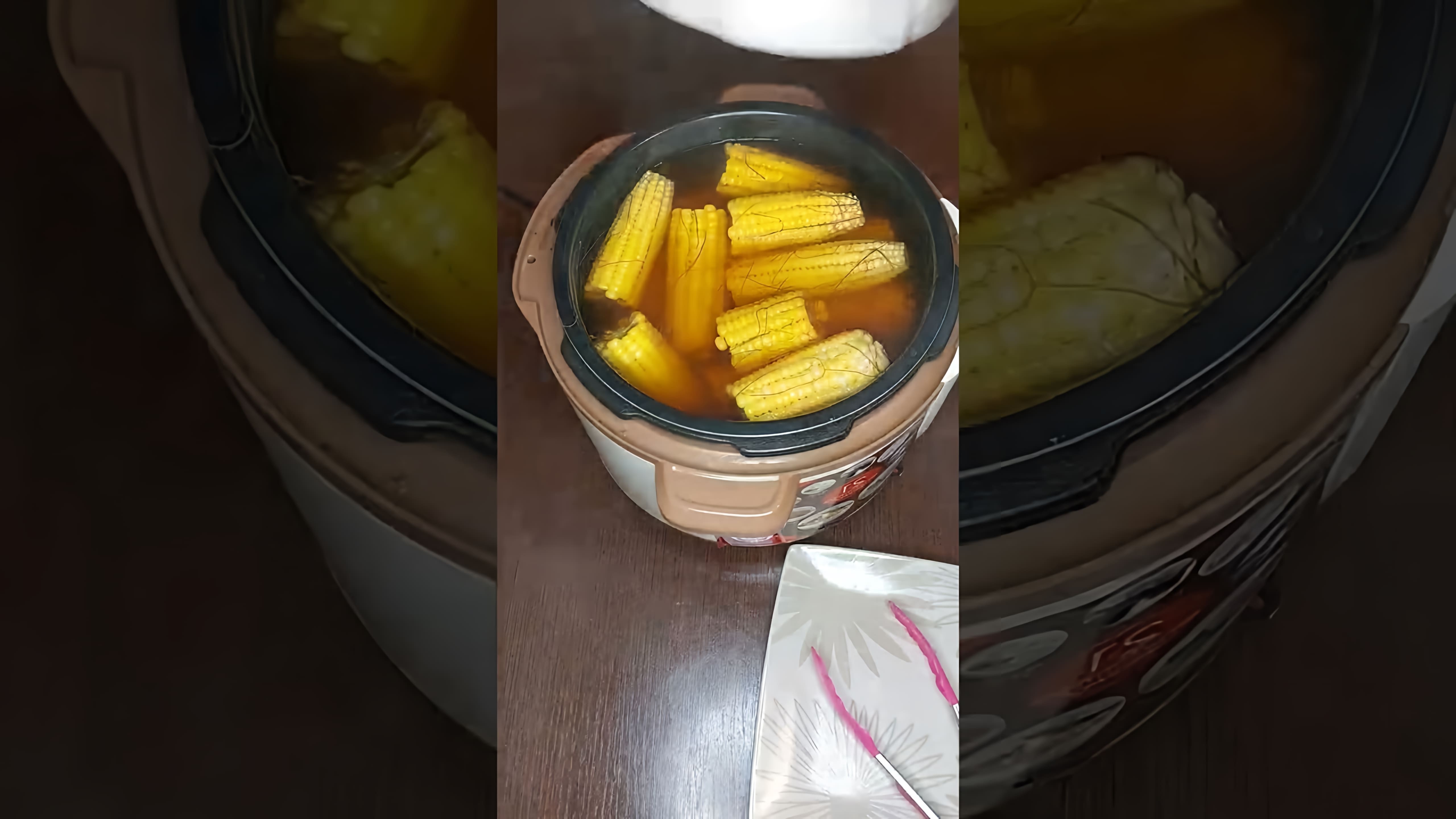 В этом видео демонстрируется, как приготовить кукурузу в скороварке