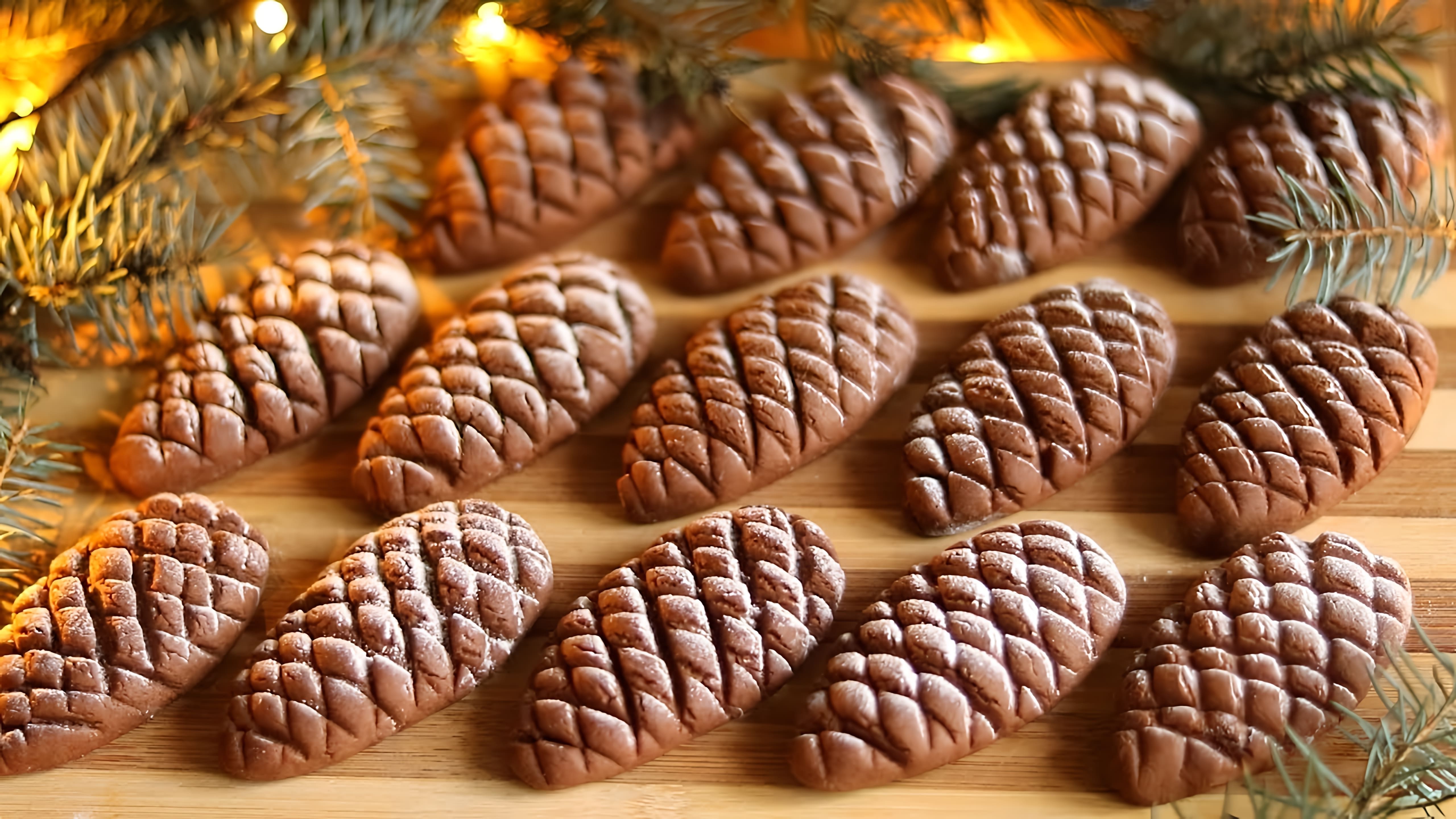 В этом видео демонстрируется процесс приготовления шоколадного печенья "Шишки 3"