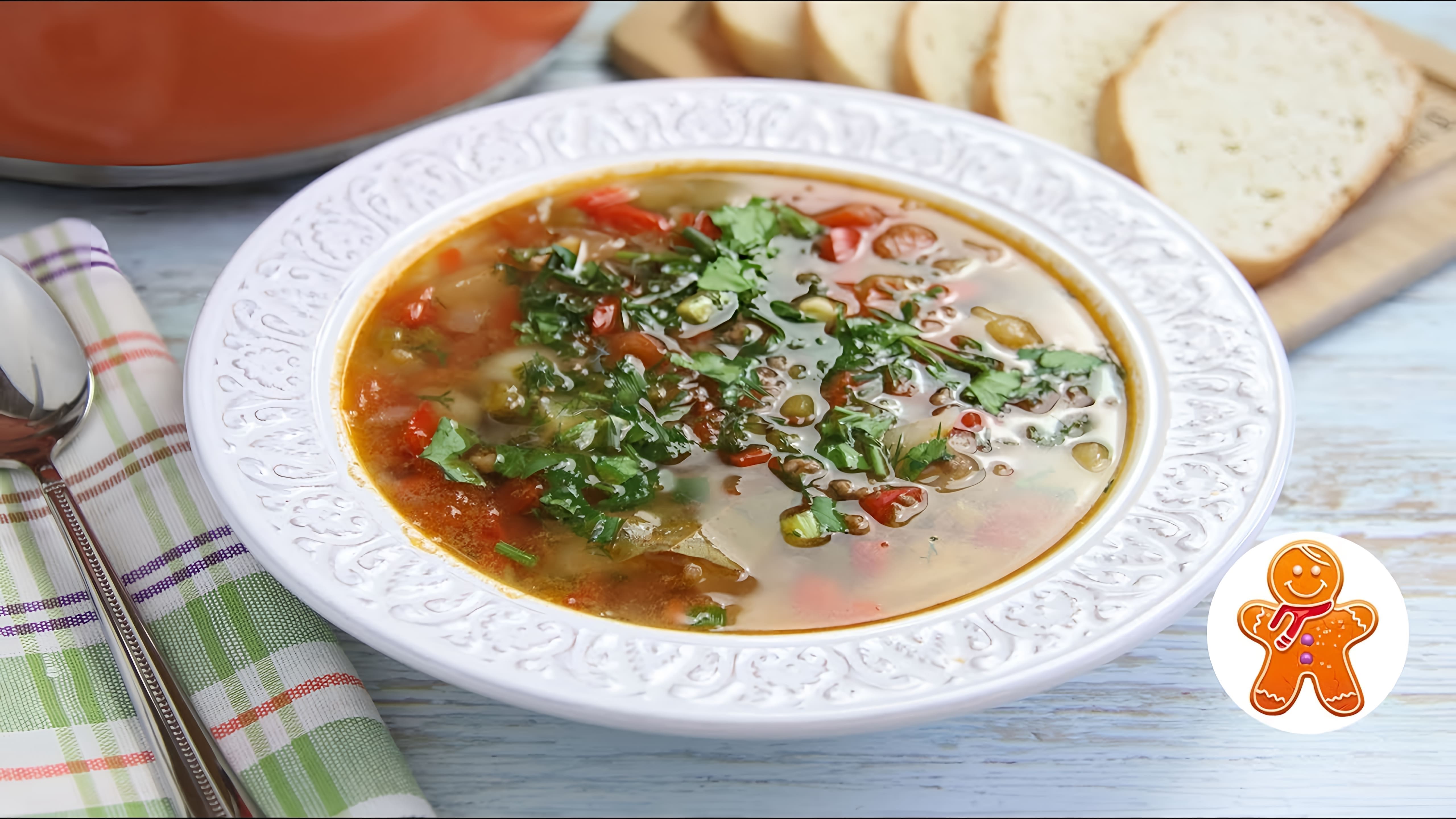 В этом видео демонстрируется рецепт приготовления полноценного мясного супа на скорую руку