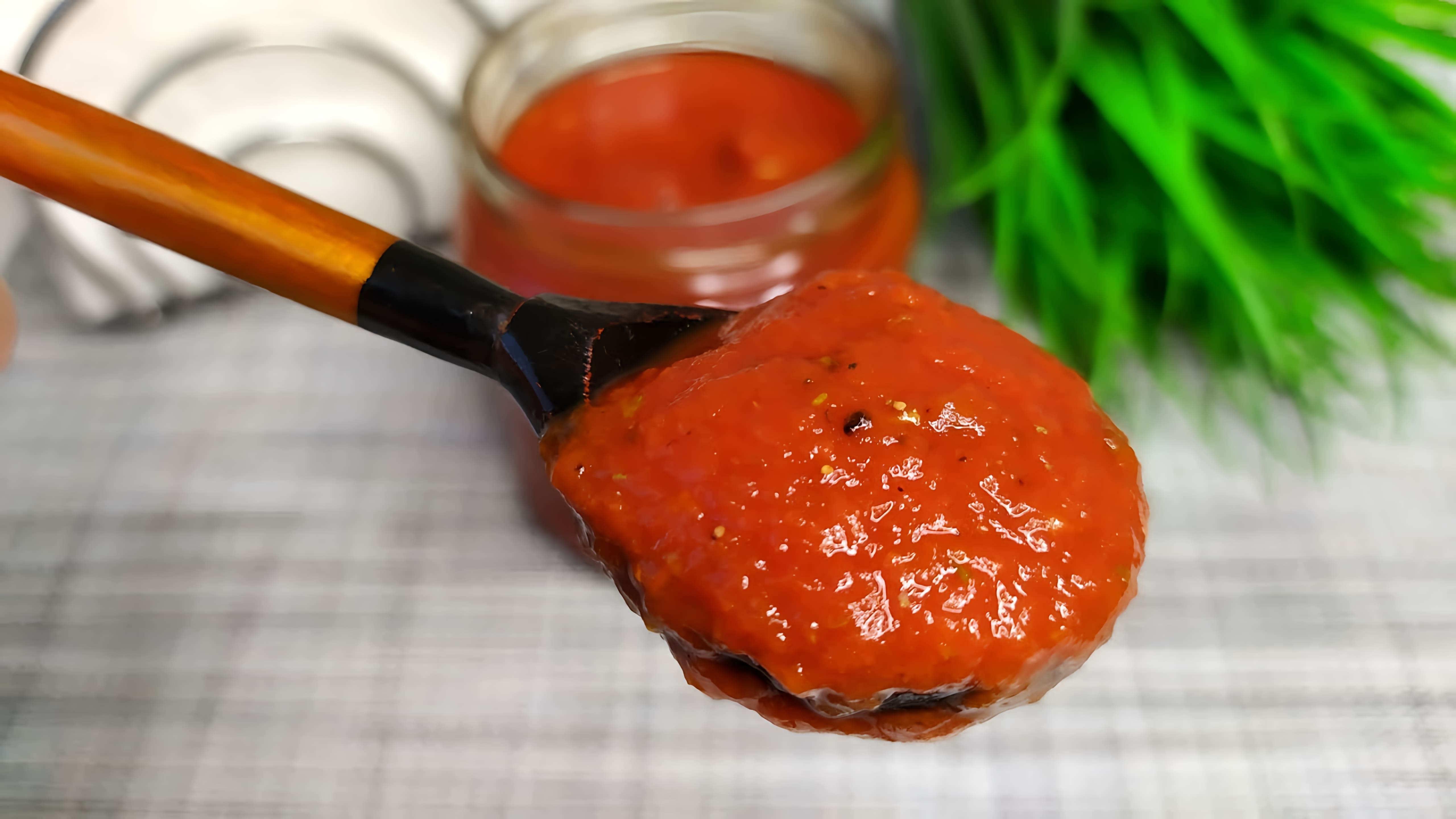 В этом видео демонстрируется рецепт домашнего кетчупа из томатной пасты