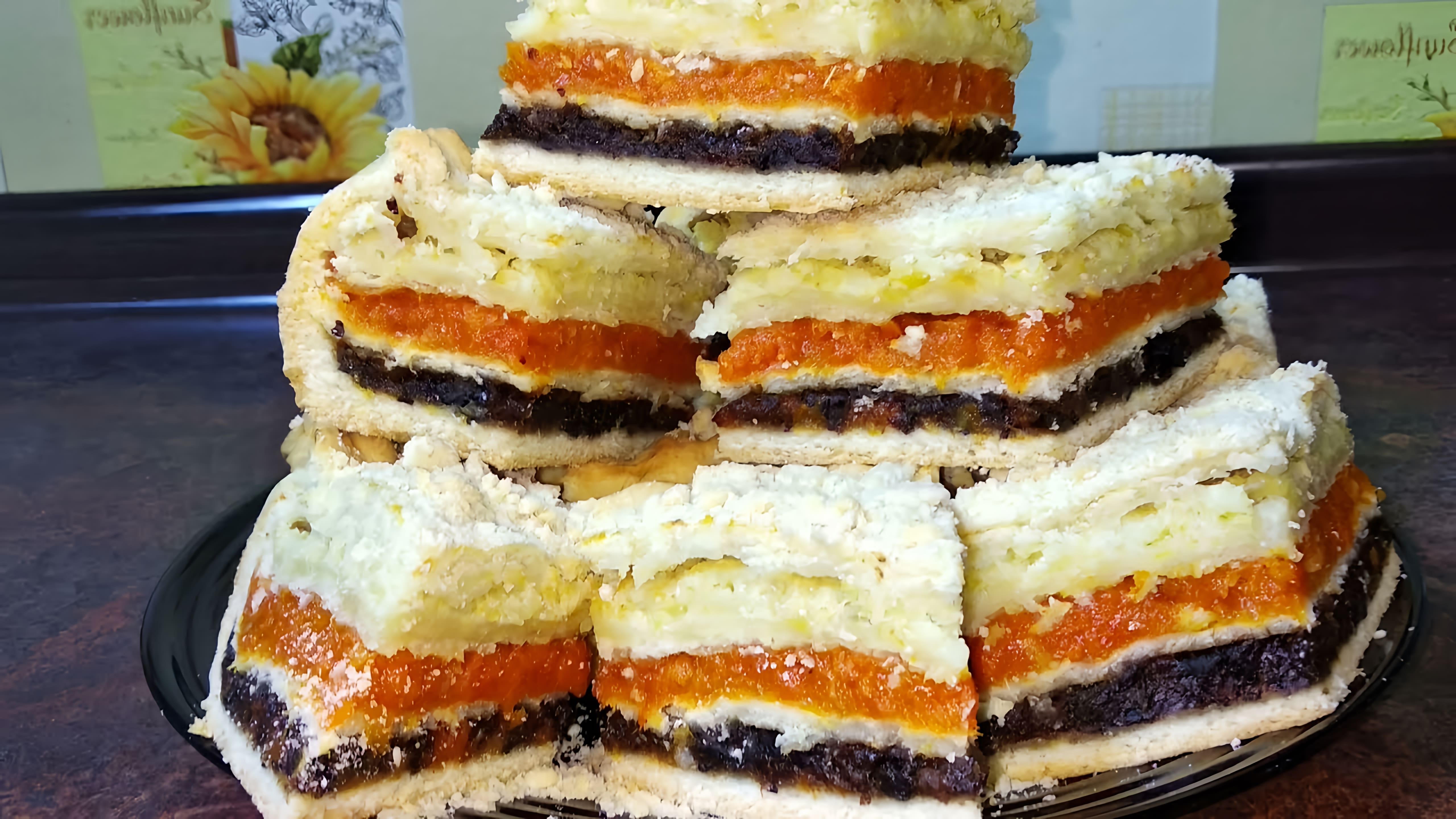 В этом видео демонстрируется рецепт татарского трехслойного пирога