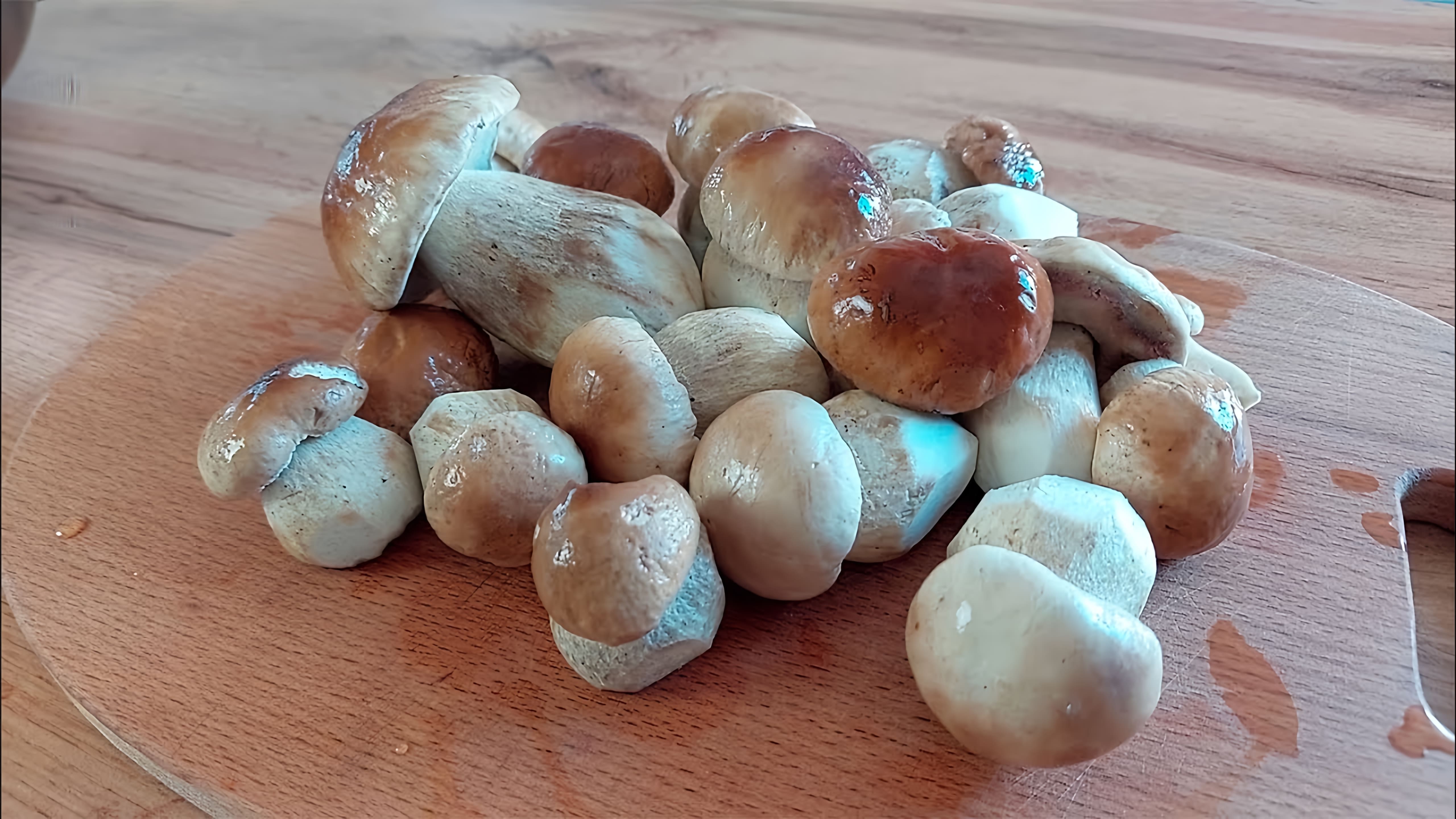 В этом видео демонстрируется рецепт приготовления грибного блюда из белых грибов