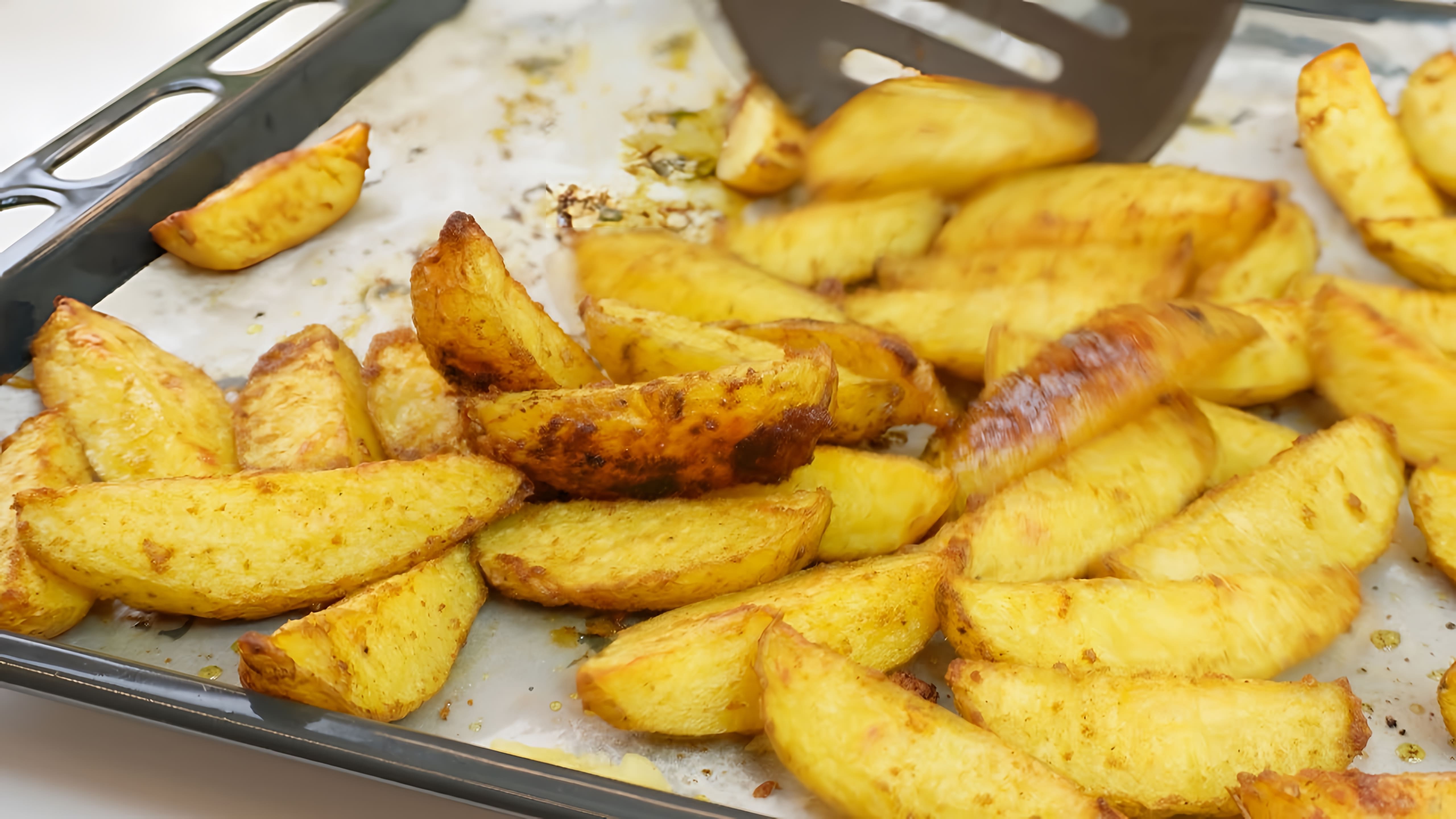 В этом видео демонстрируется рецепт картофеля "по-деревенски" с хрустящей корочкой и нежной серединкой