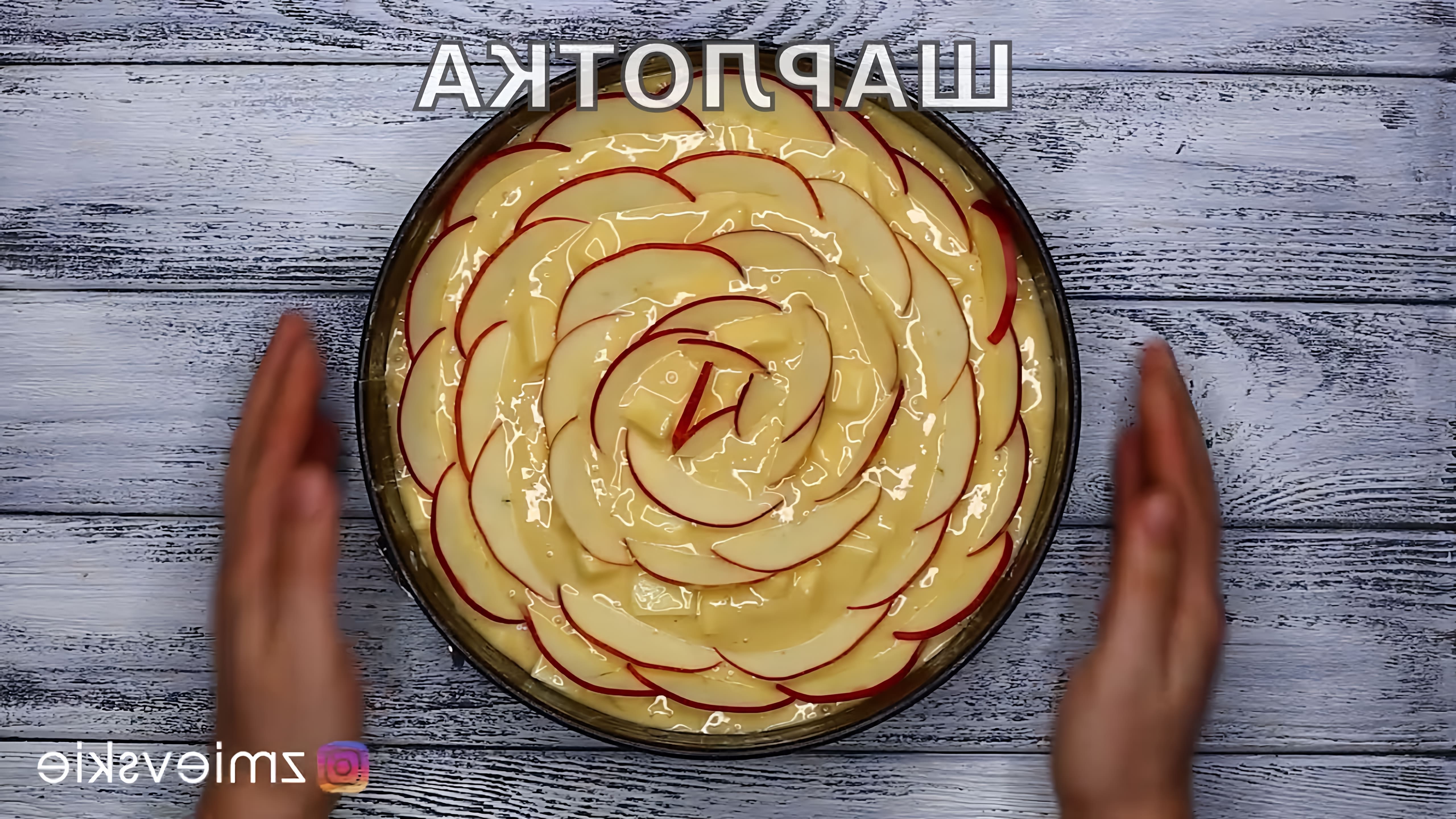 Видео рецепт яблочной шарлотки, запеченной в духовке
