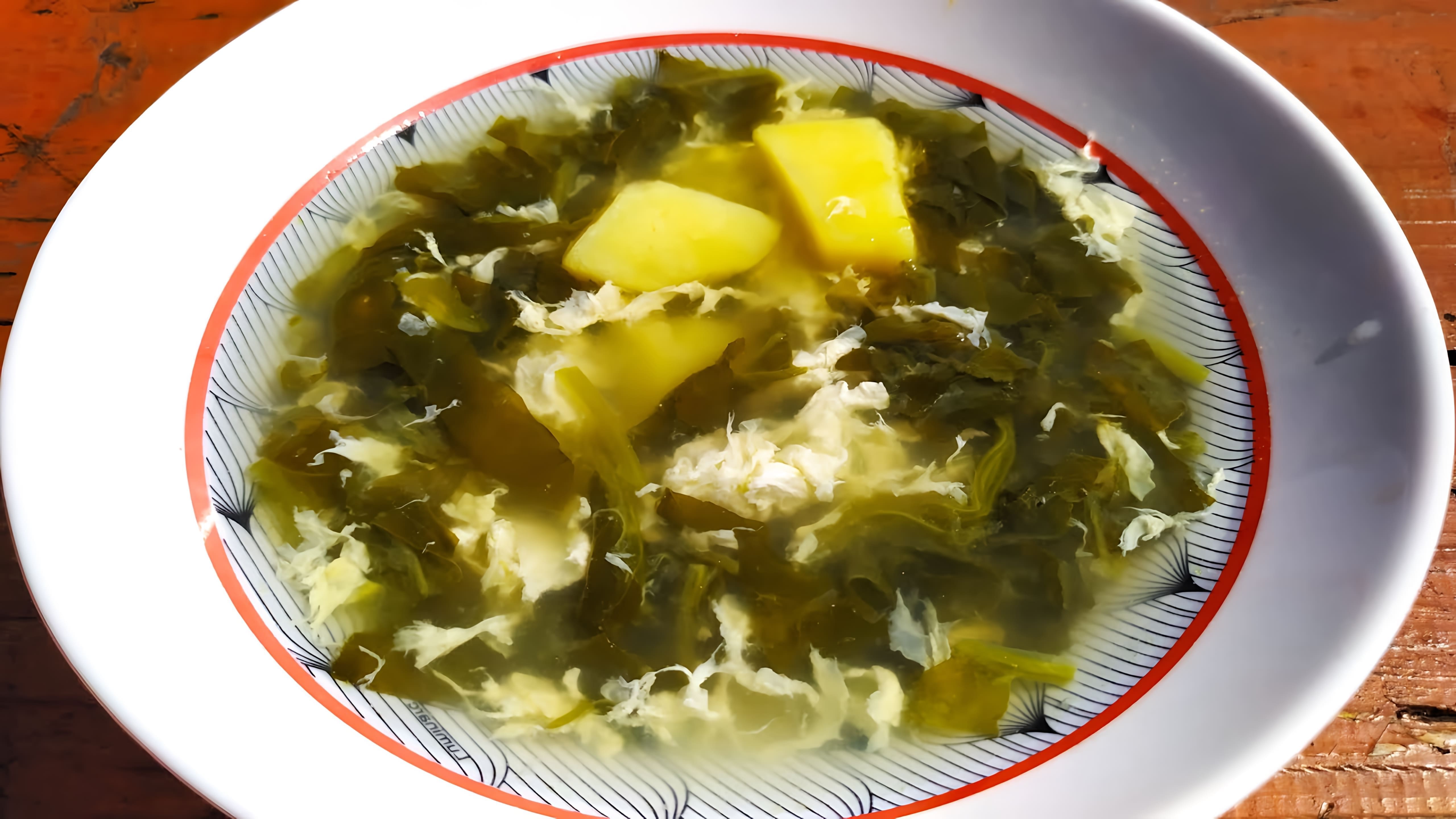 В этом видео демонстрируется процесс приготовления летнего супа из щавеля без мяса