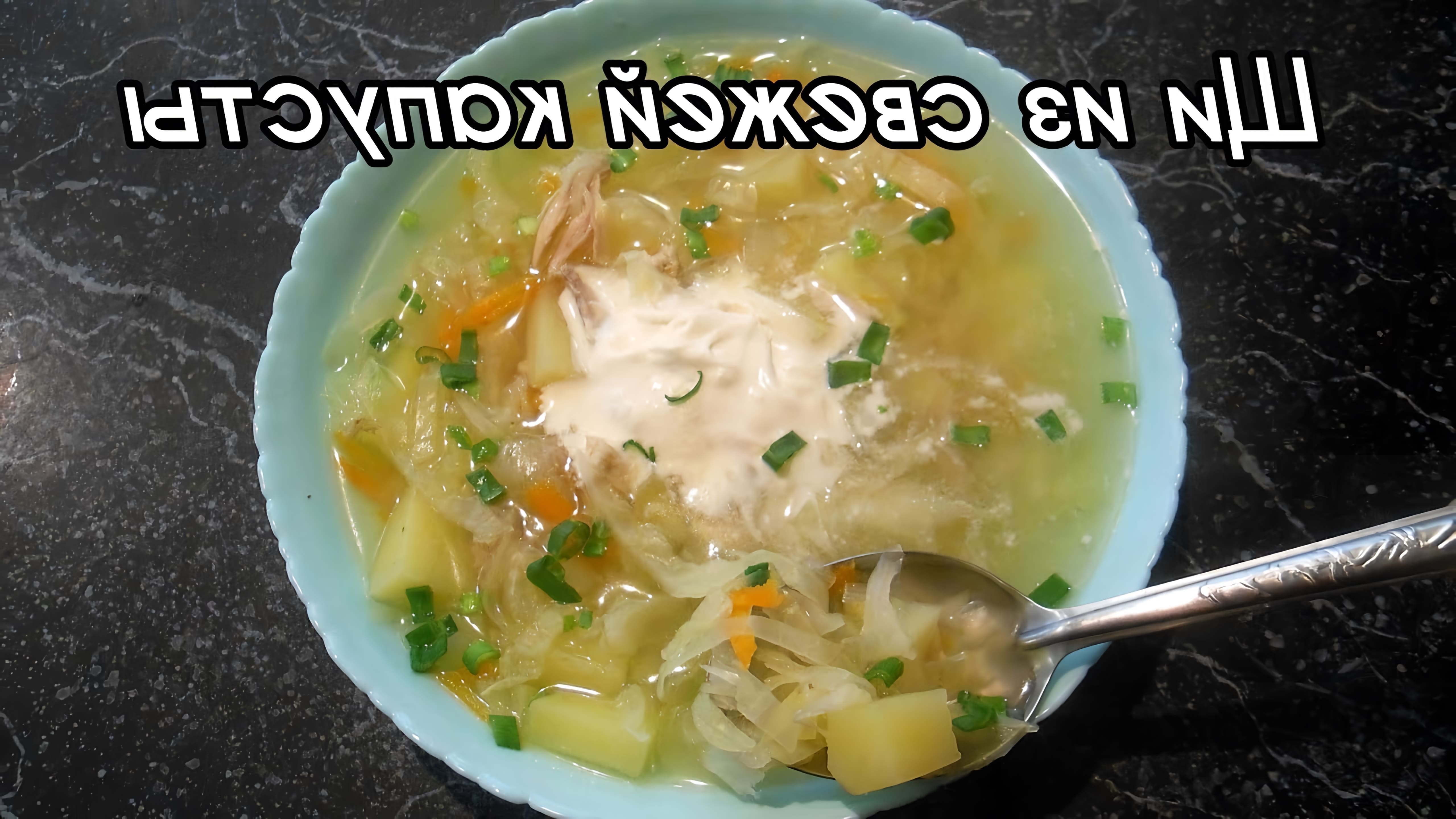 В этом видео-ролике вы увидите, как приготовить вкусный и полезный суп - щи из свежей капусты с курицей