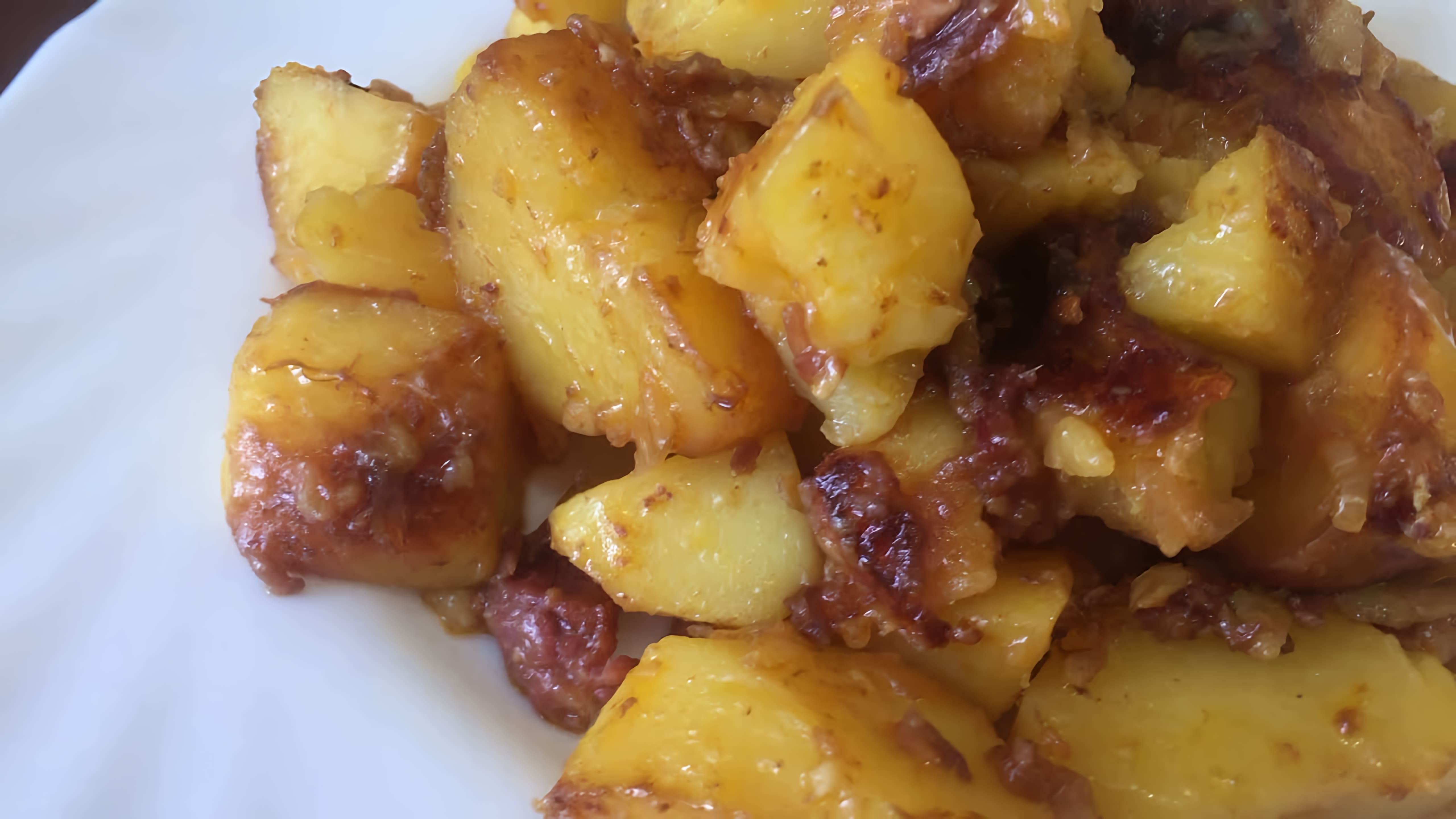 В этом видео демонстрируется процесс приготовления вкусного и быстрого блюда - картошки с тушенкой